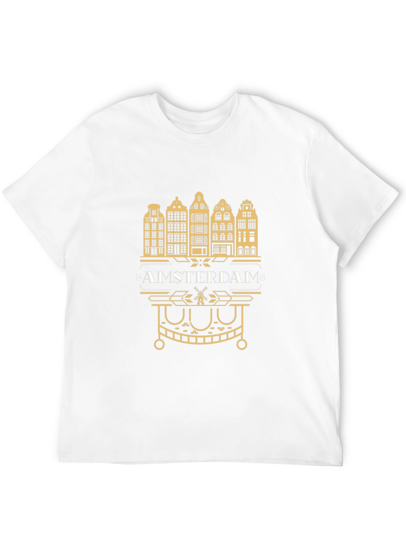 Black Amsterdam Cityscape Graphic Tee - Black Cotton T-Shirt view 12