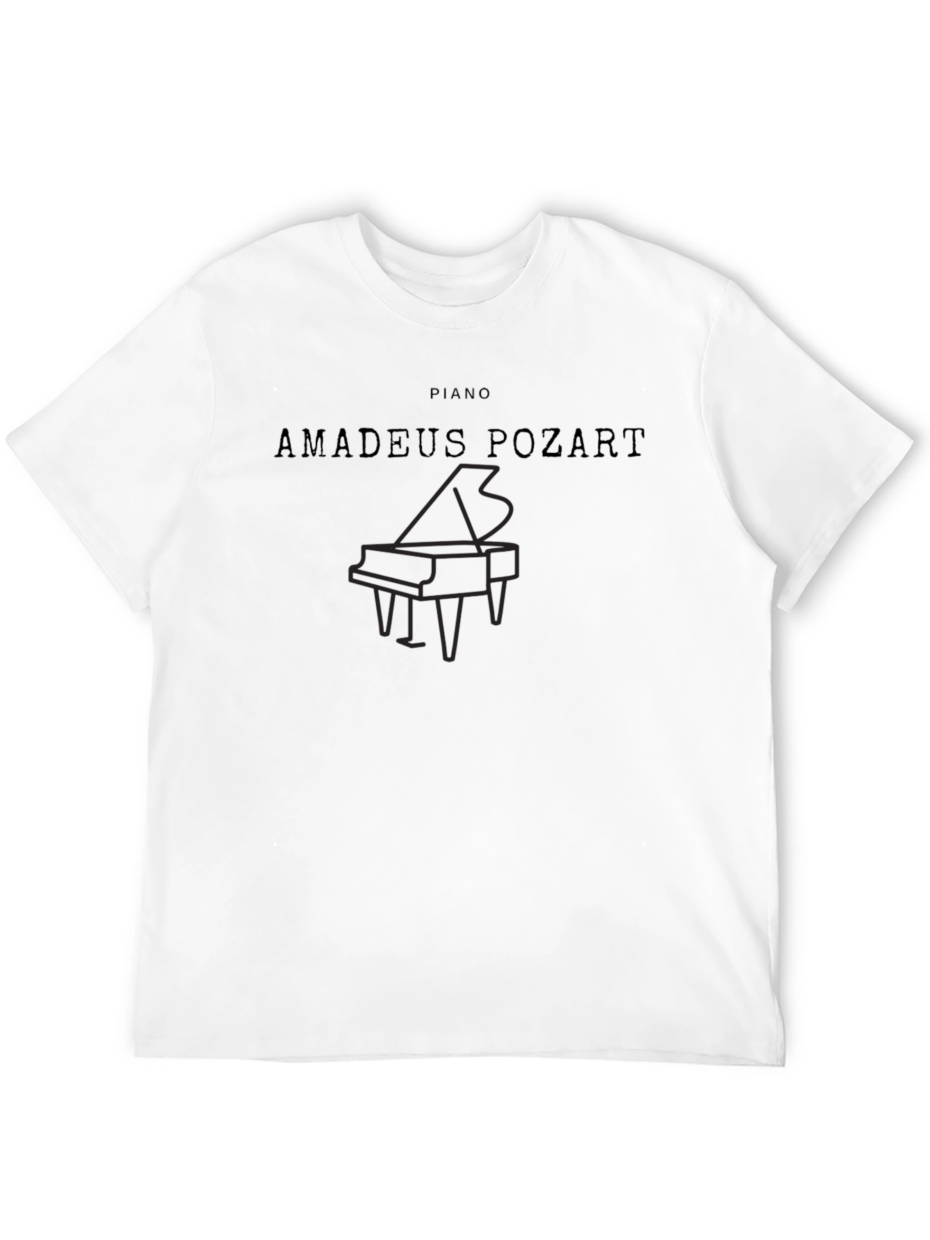 Black Amadeus Pozart Piano Black T-Shirt view 12