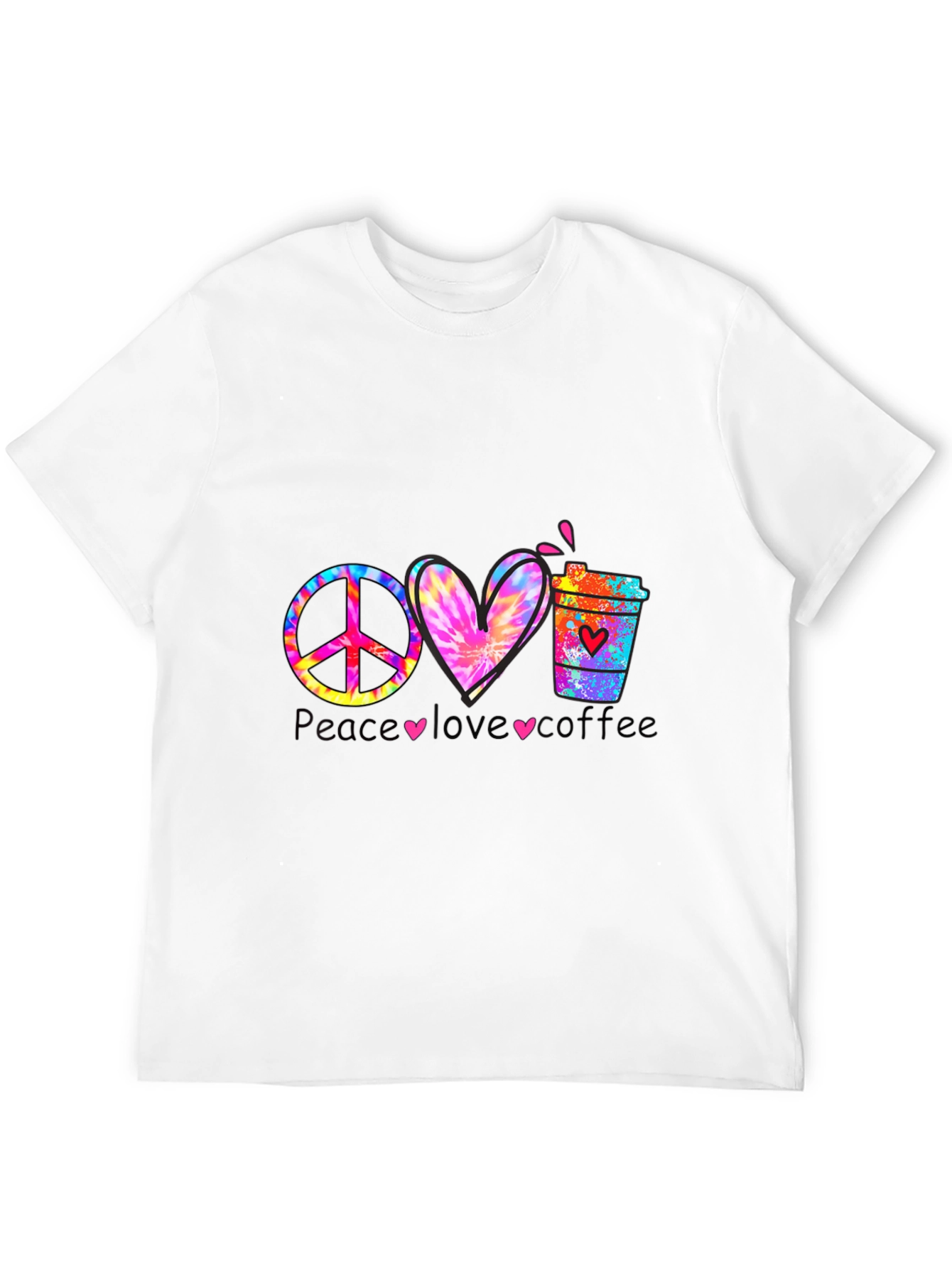Black Peace Love Coffee Graphic Tee view 12