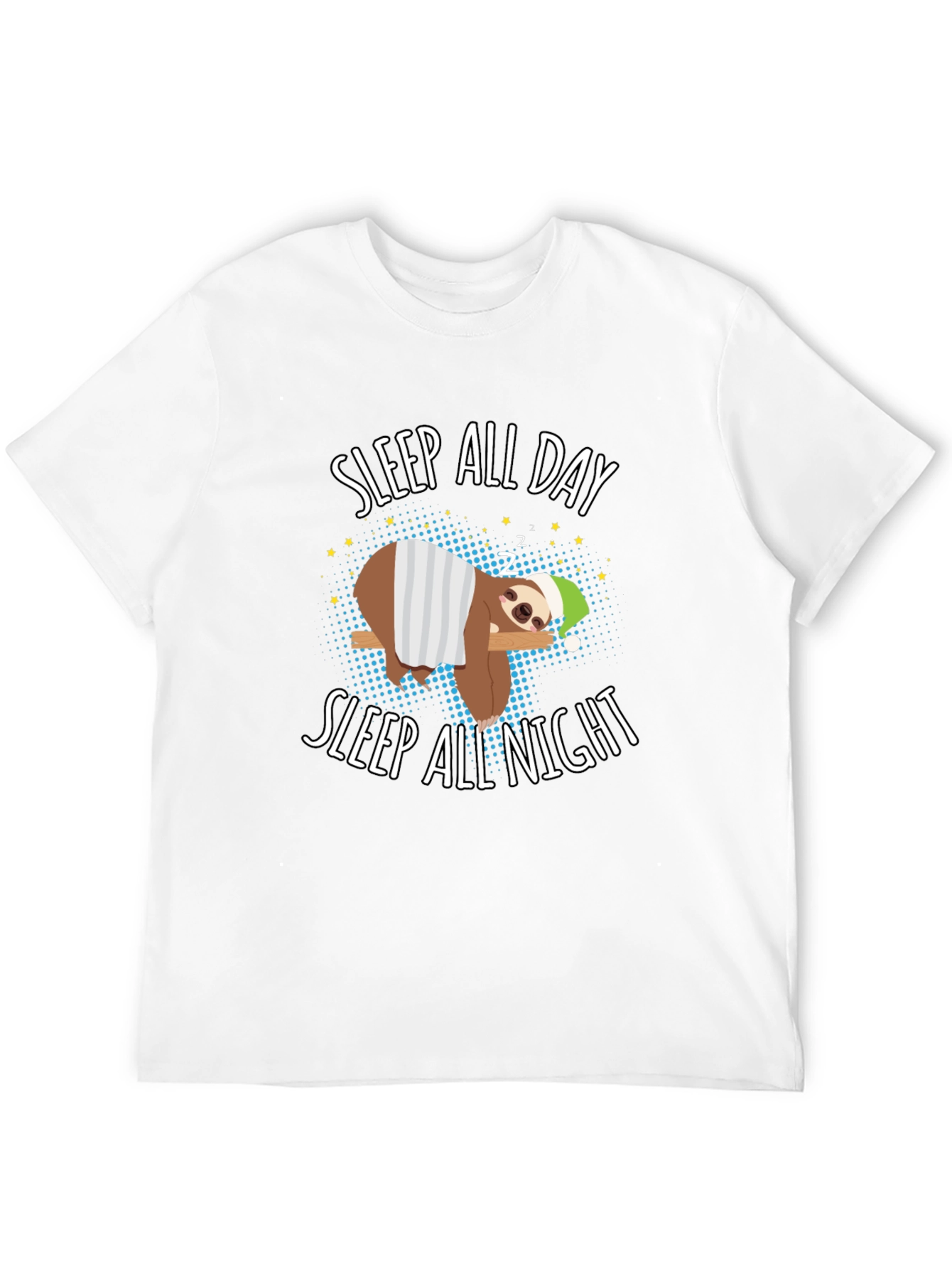 Black Sleep All Day Sloth Graphic T-Shirt view 12