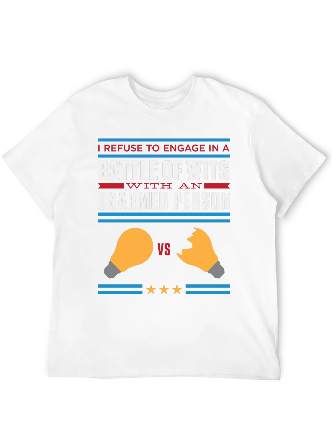 Black Humorous "Battle of Wits" Graphic Tee view 12