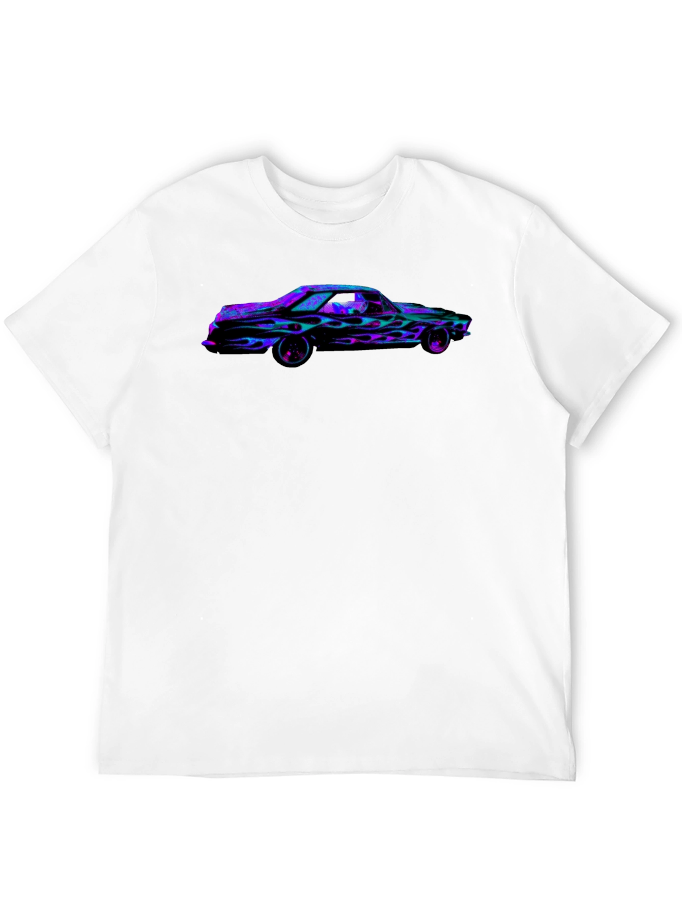 Black Flaming Car Graphic Tee - Bold Black T-Shirt view 12