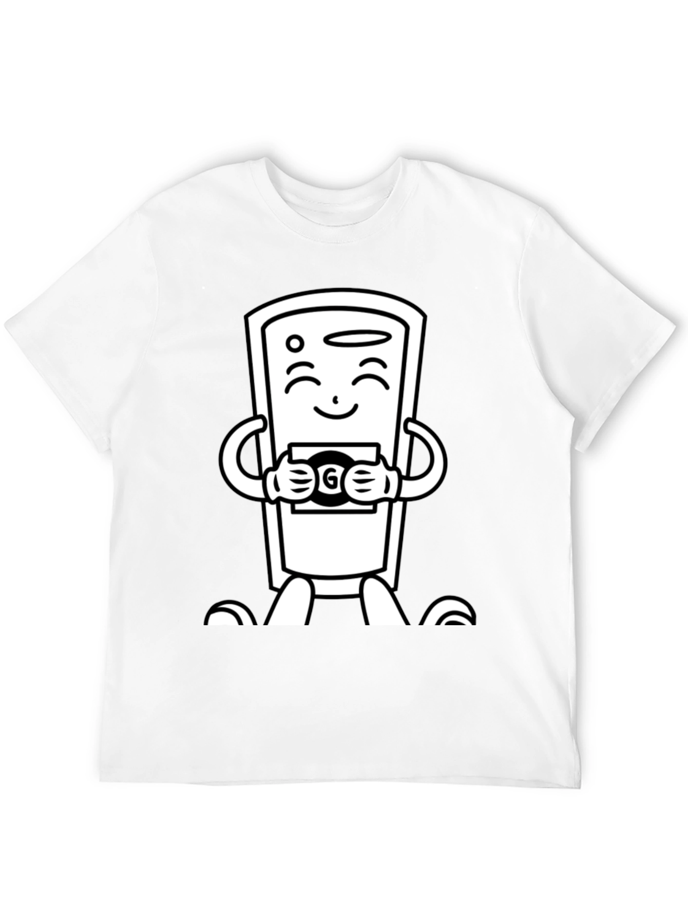 Black Cartoon Remote Black T-Shirt view 12