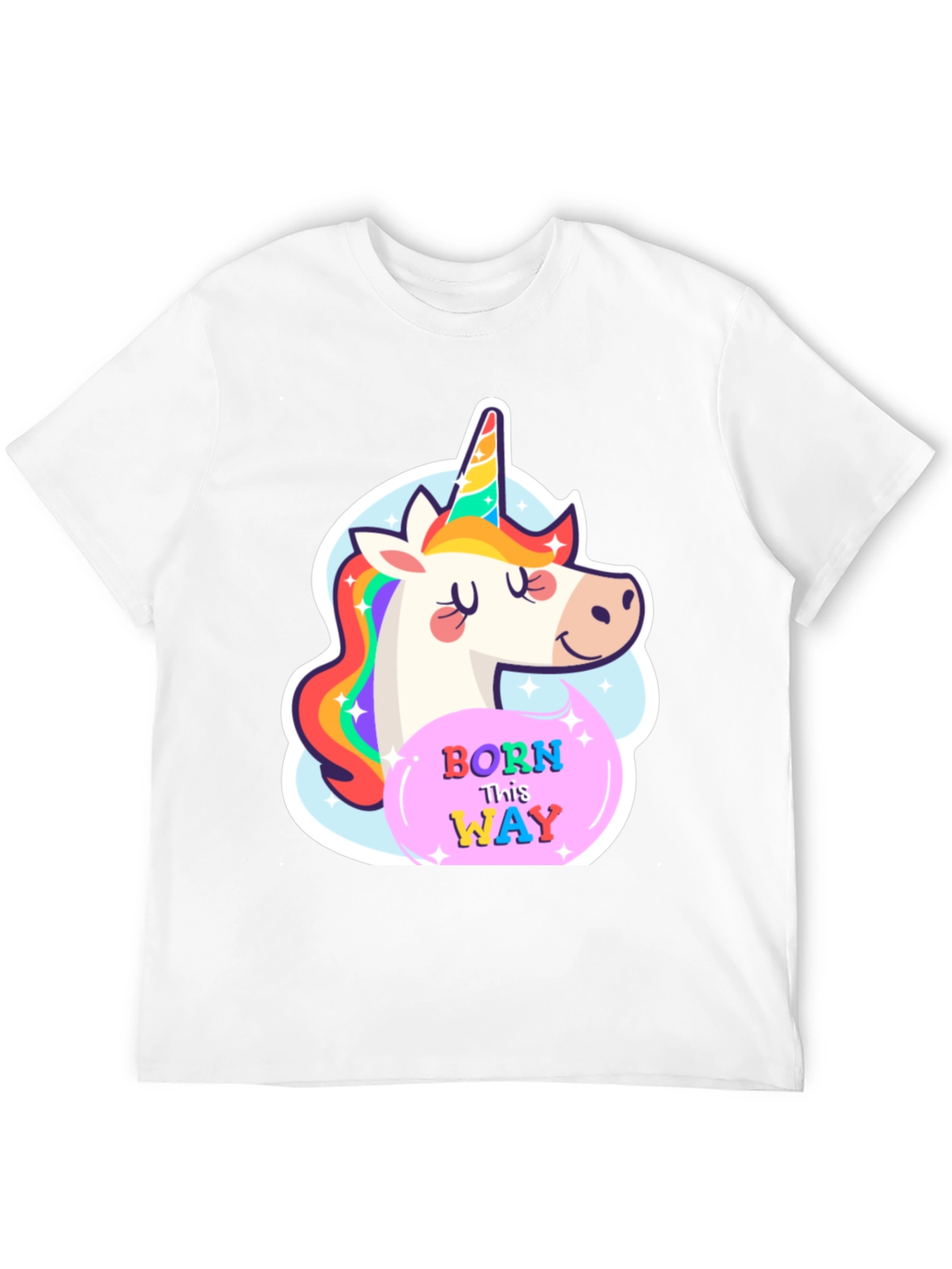Black Unicorn Born This Way Black T-Shirt view 12