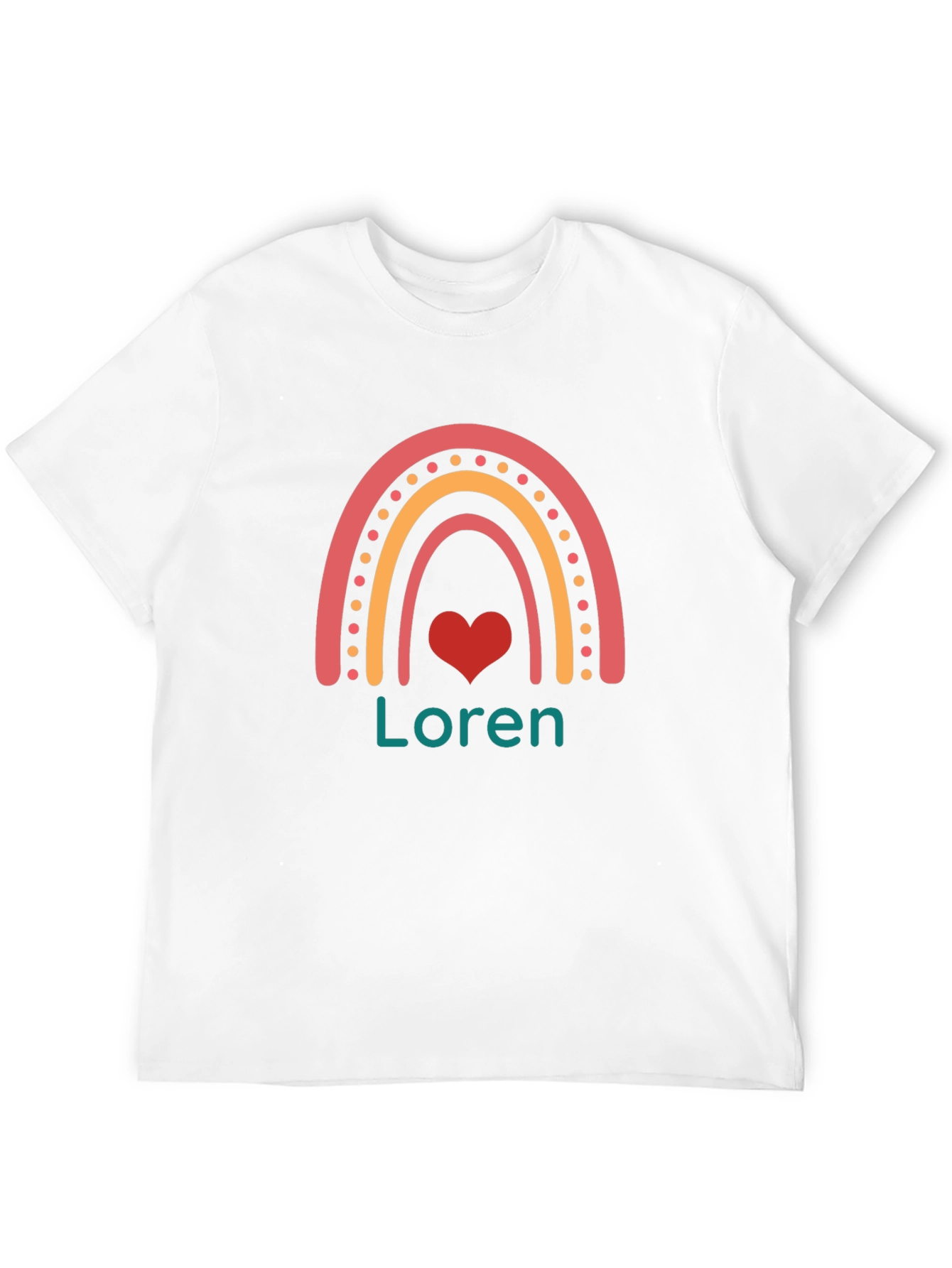 Loren Rainbow Heart Personalized T-Shirt - 12