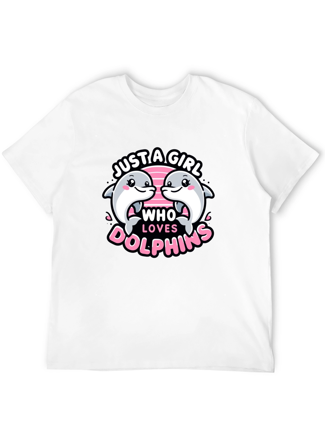 Black Just a Girl Who Loves Dolphins T-Shirt view 12