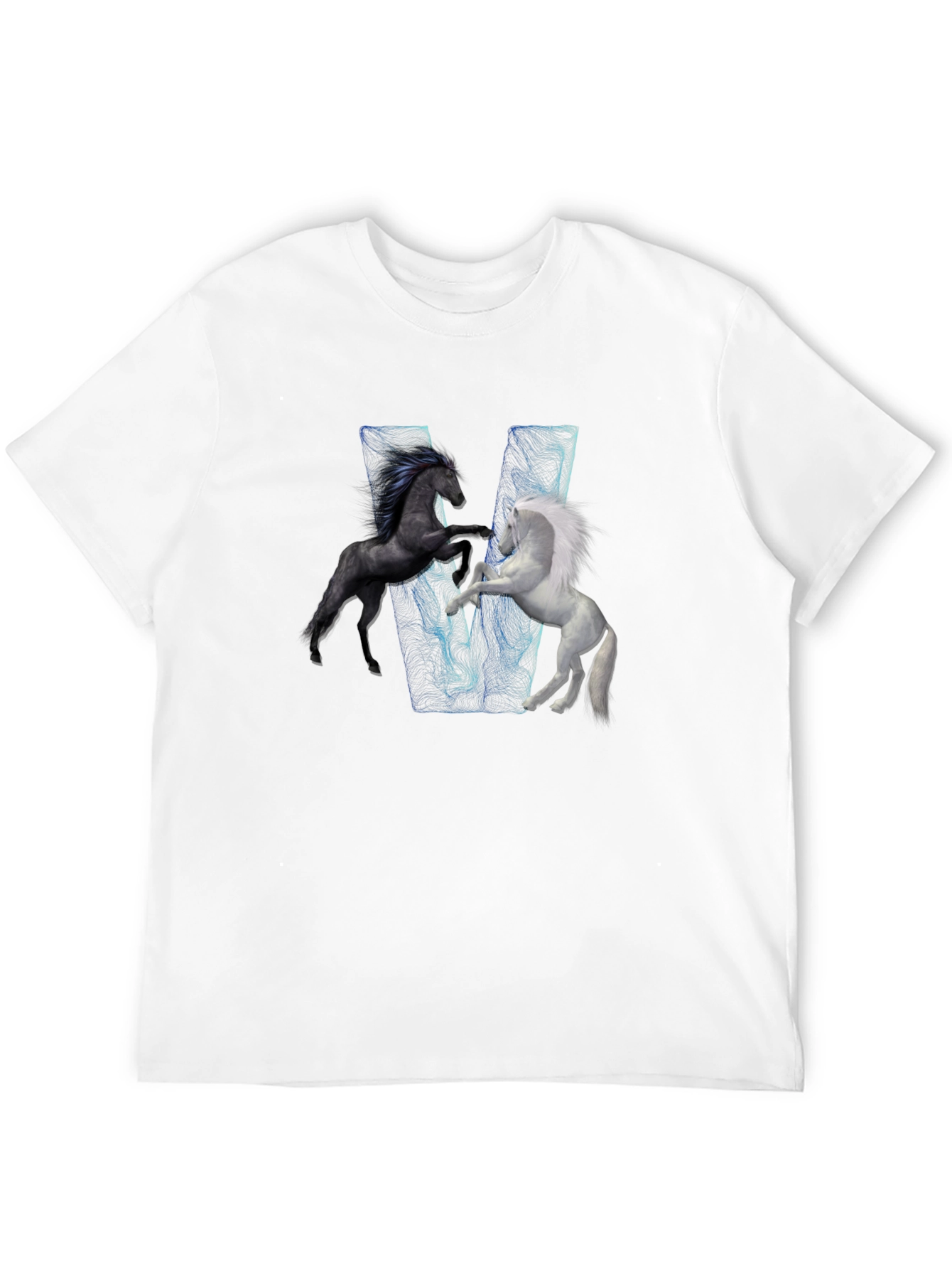 Black Black T-Shirt with Horse Design view 12