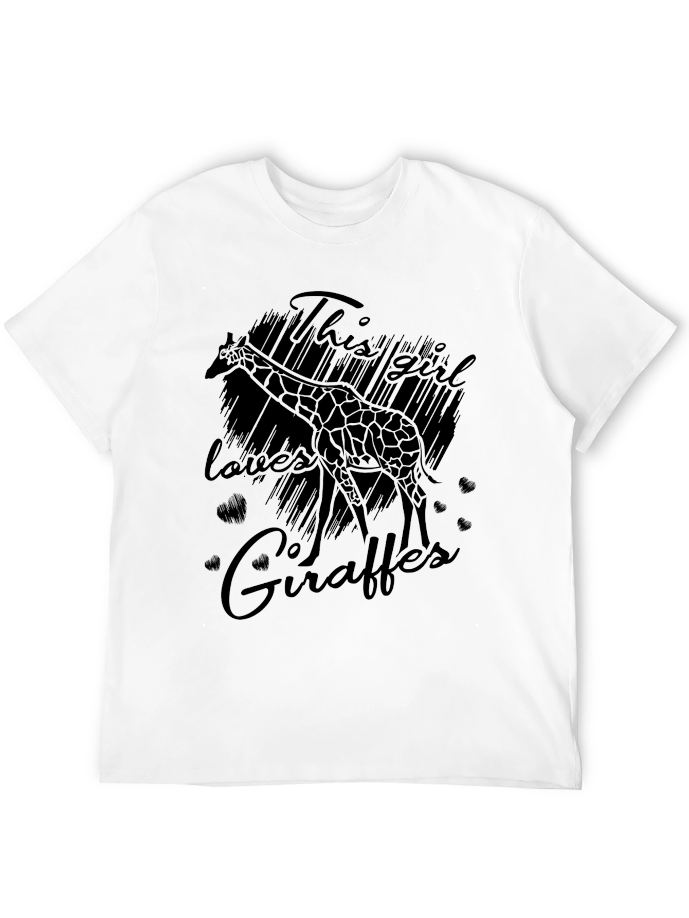 Black Giraffe Lover T-Shirt - Black Graphic Tee for Women view 12