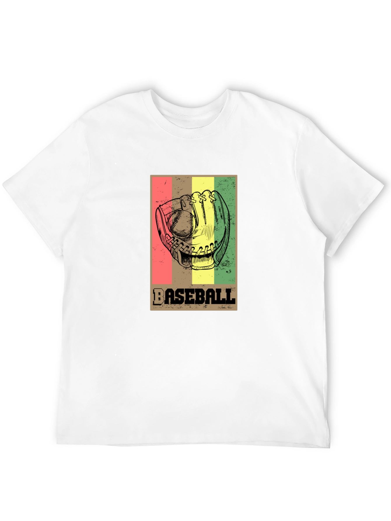 Black Vintage Baseball Glove Graphic T-Shirt view 12