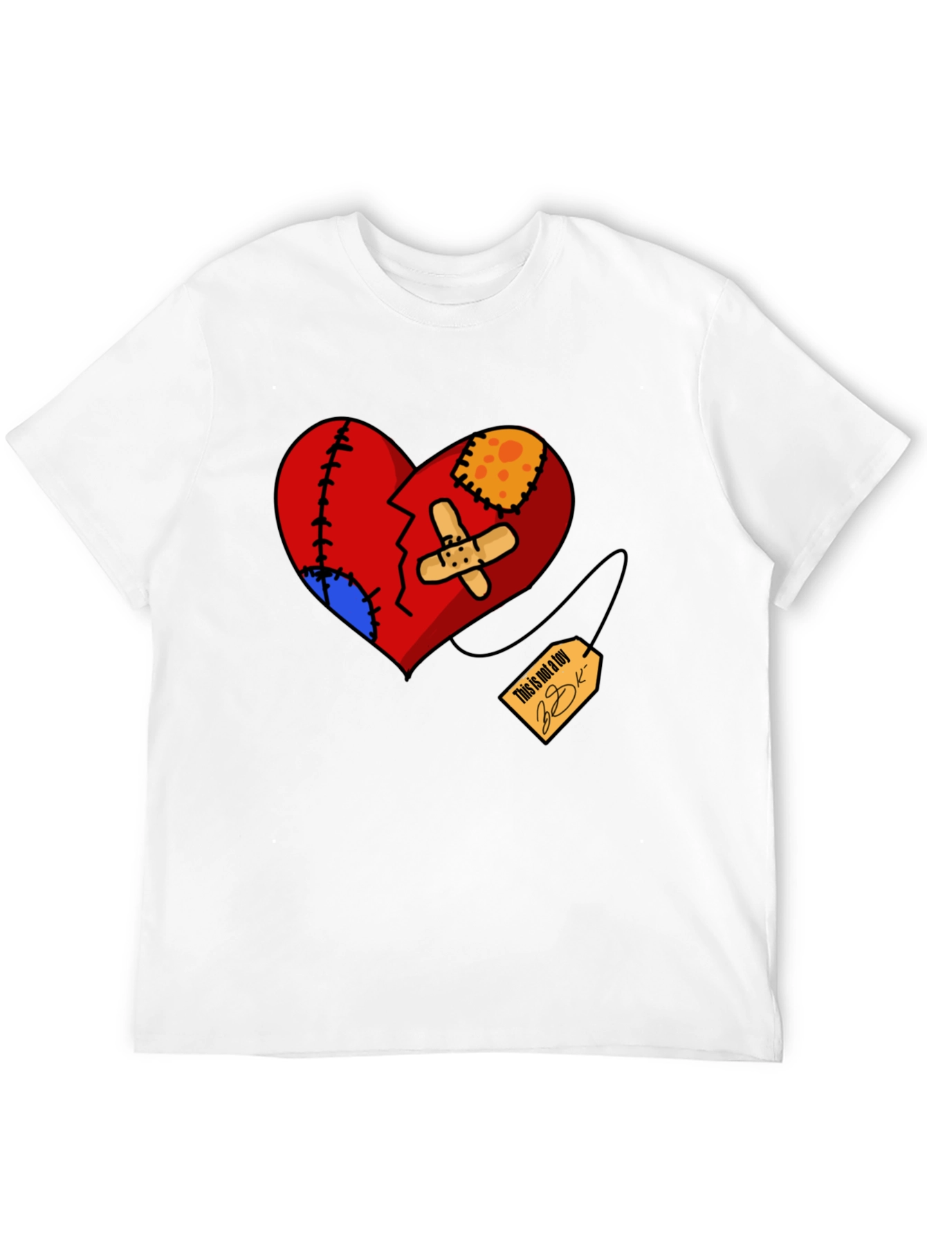 Black Heart Patchwork Graphic Tee - Black view 12