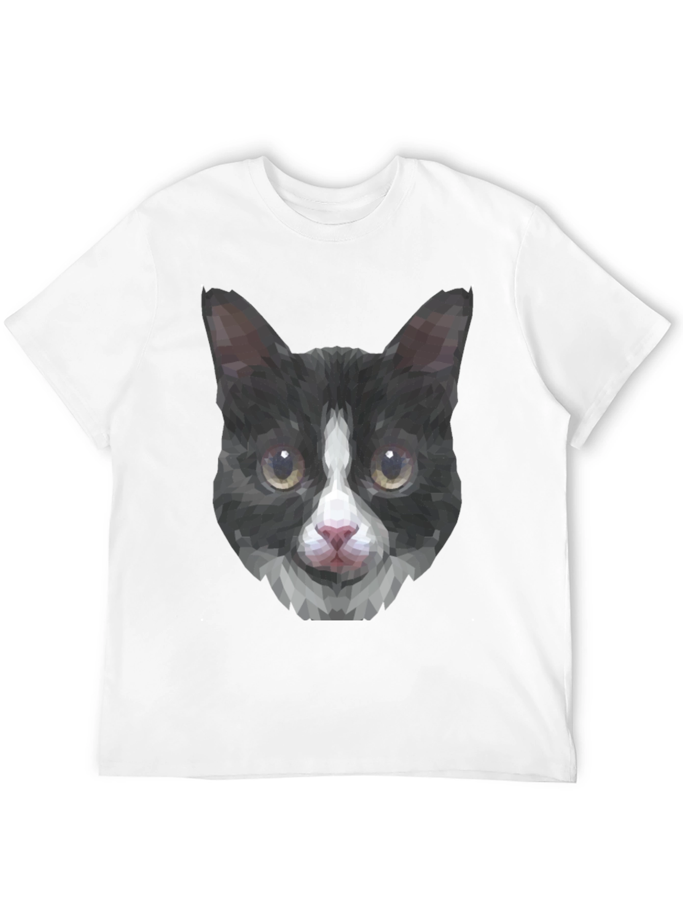 Black Geometric Cat Tee - Modern Graphic T-Shirt view 12