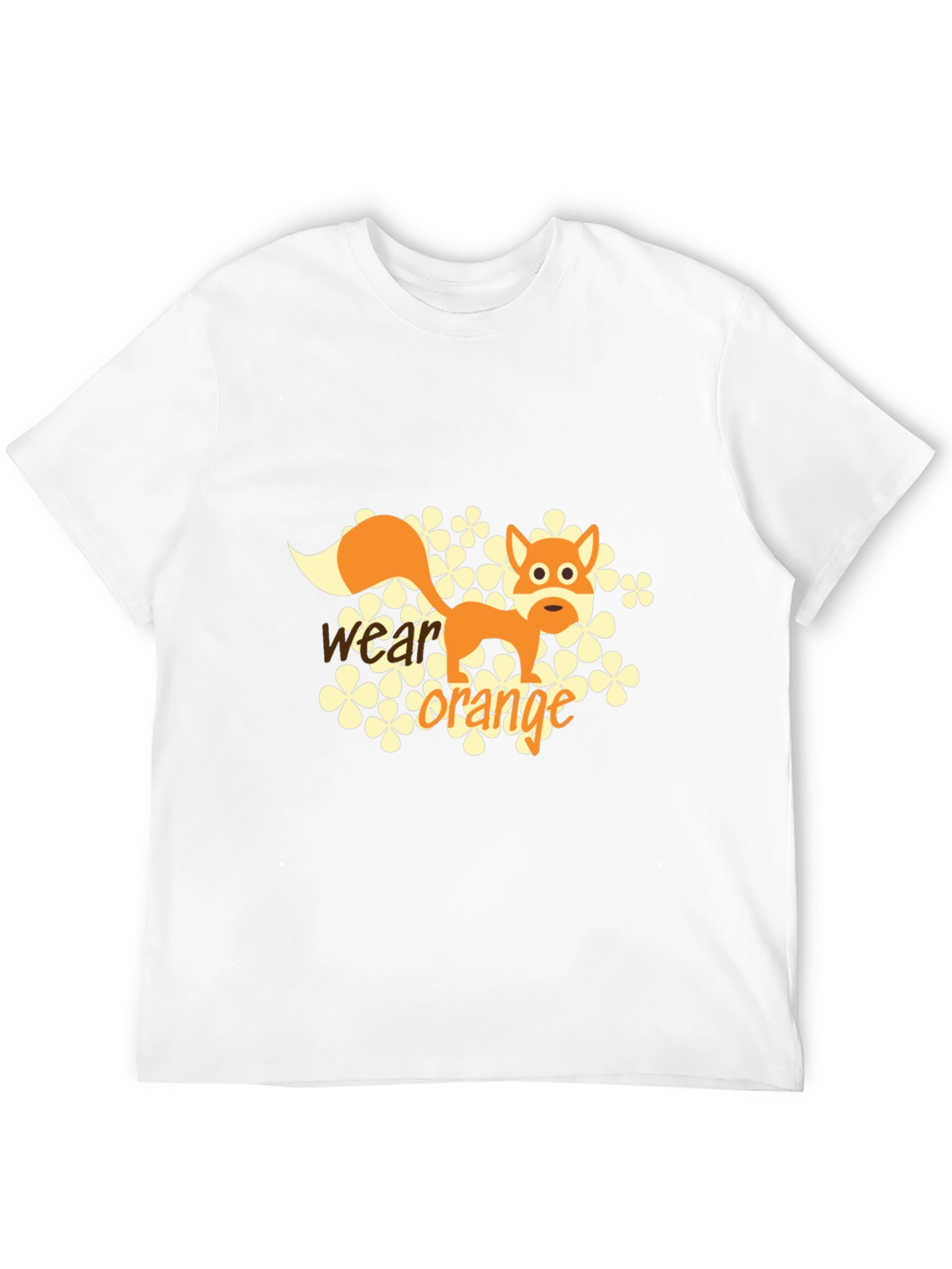Black Wear Orange Fox Graphic Tee - Black Cotton Blend T-Shirt view 12