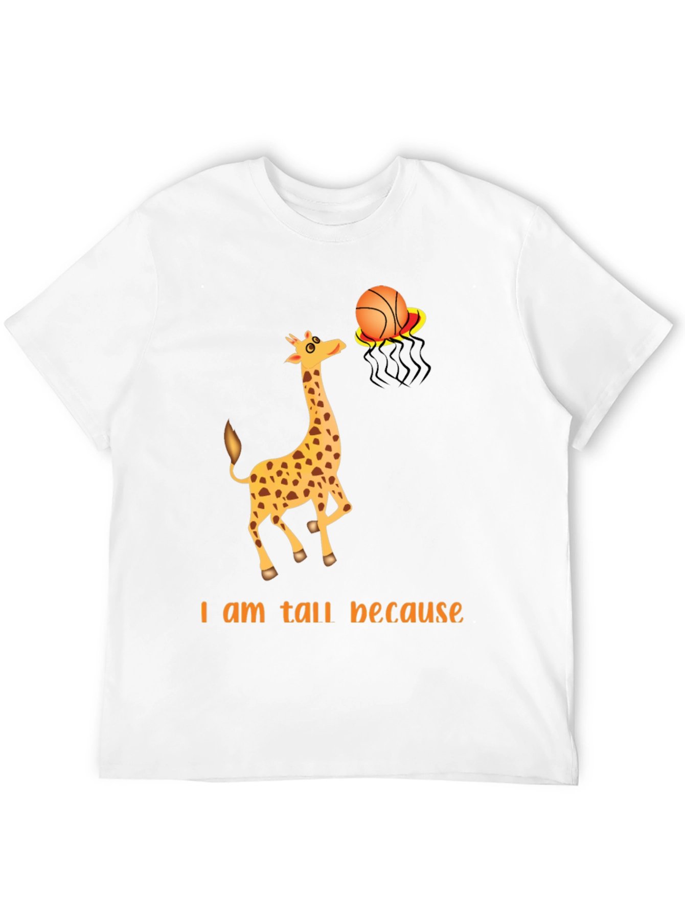 Black Tall Giraffe Basketball T-Shirt view 12