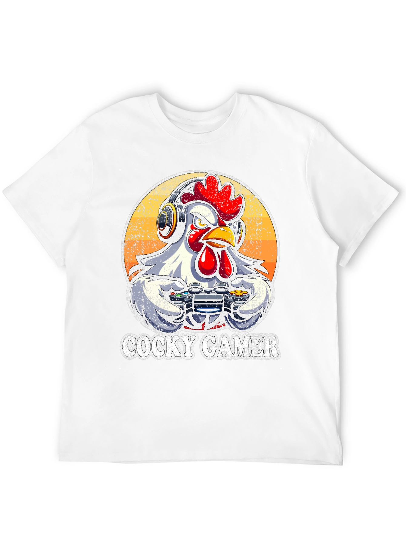 Black Cocky Gamer T-Shirt - Funny Chicken Video Game Tee view 12