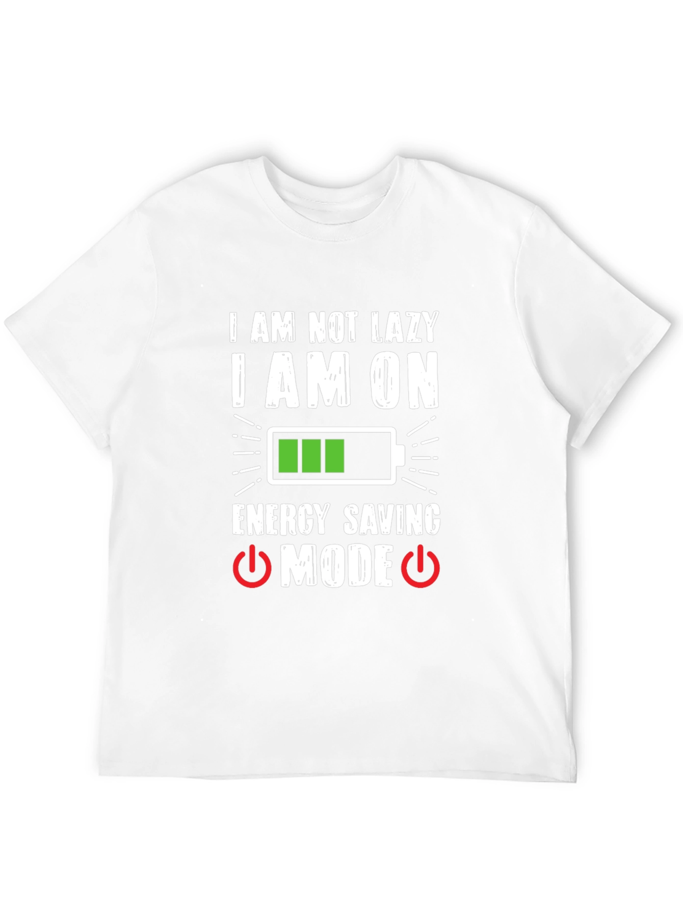 Black Funny "Energy Saving Mode" Graphic T-Shirt view 12