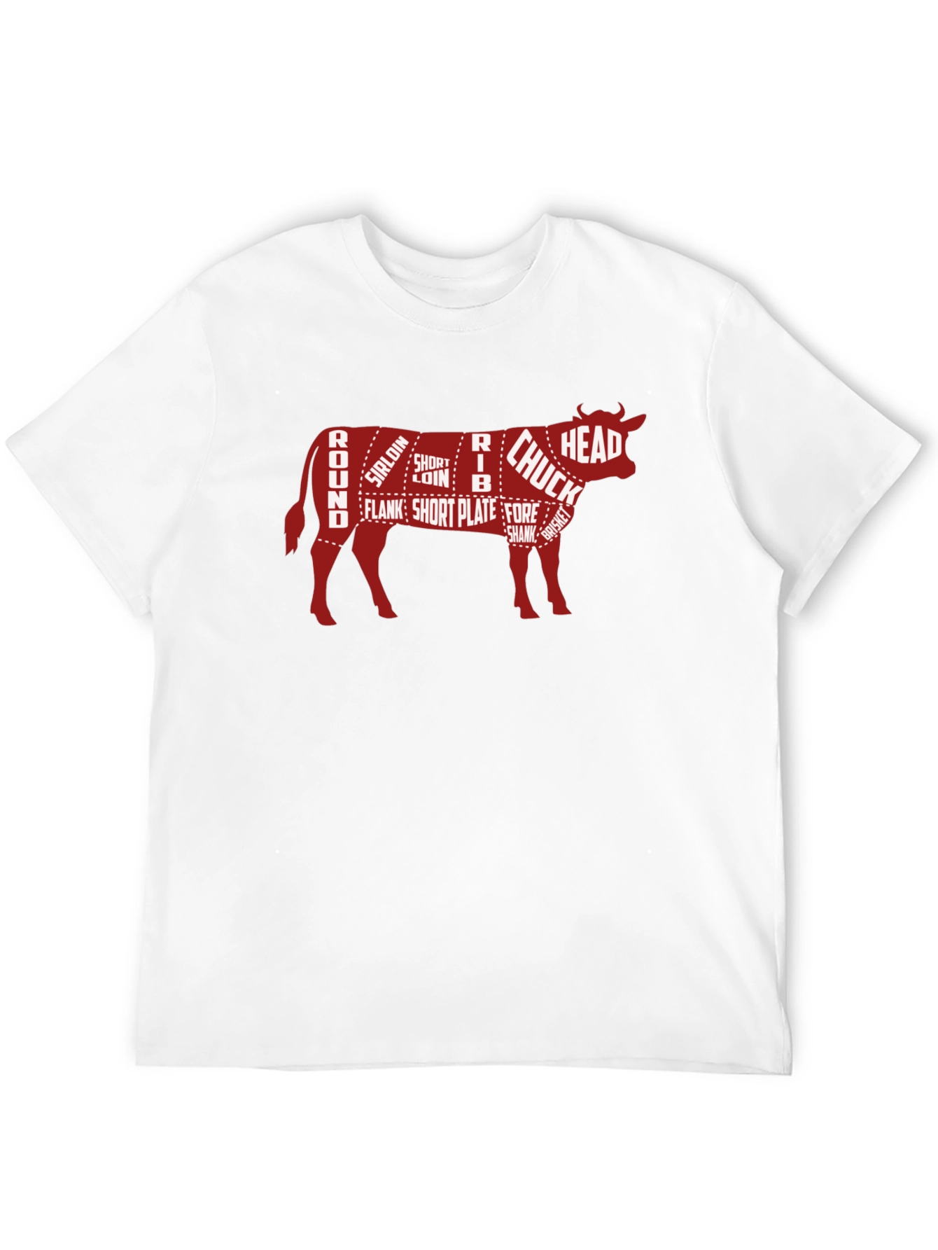 Black Beef Cuts Butcher Chart Graphic T-Shirt view 12