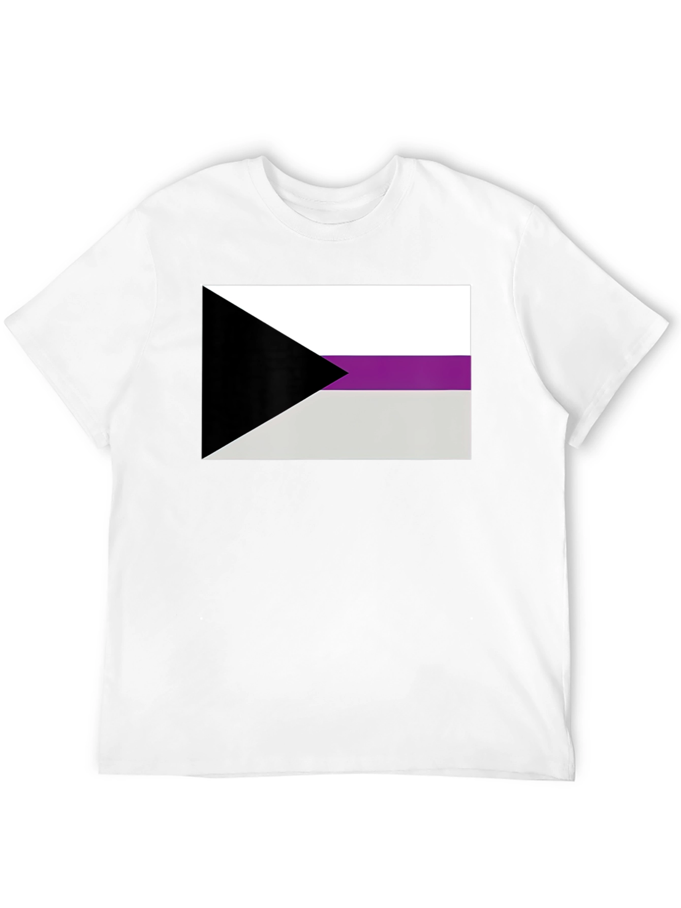 Black Demisexual Pride Flag Graphic T-Shirt - Black Cotton Blend Tee view 12
