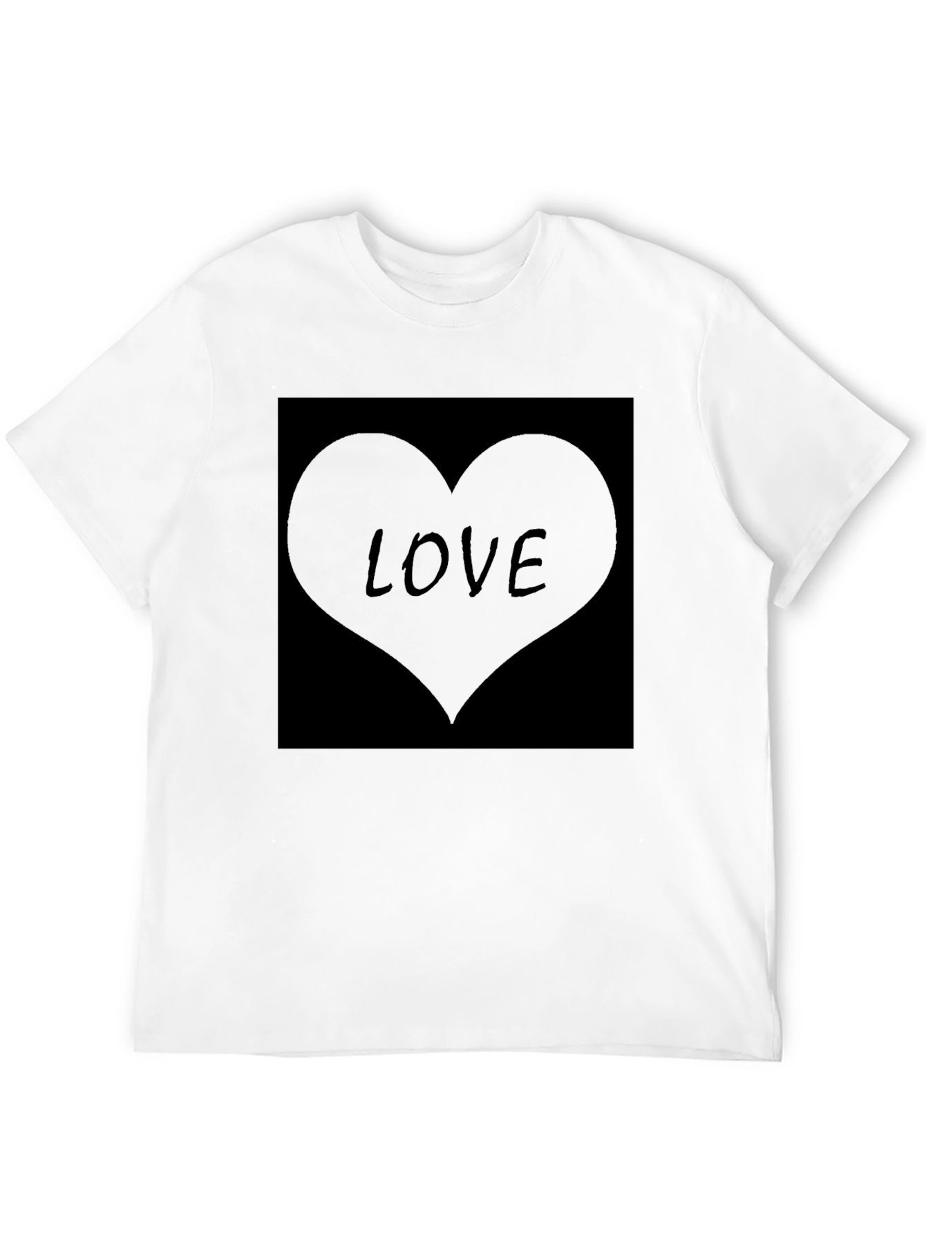Black Men's Black Love Heart Graphic T-Shirt view 12