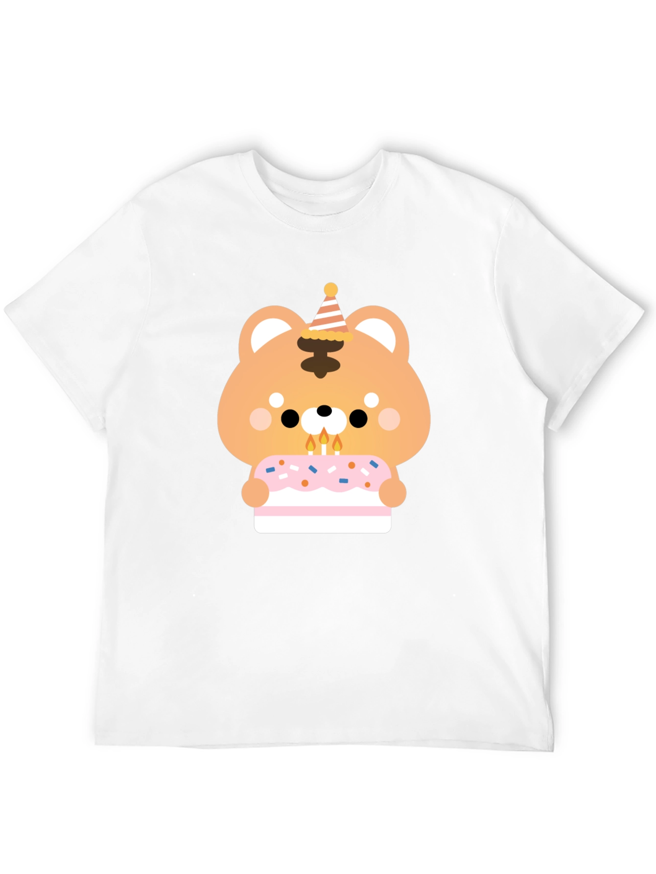 Black Cute Bear Birthday Cake T-Shirt view 12