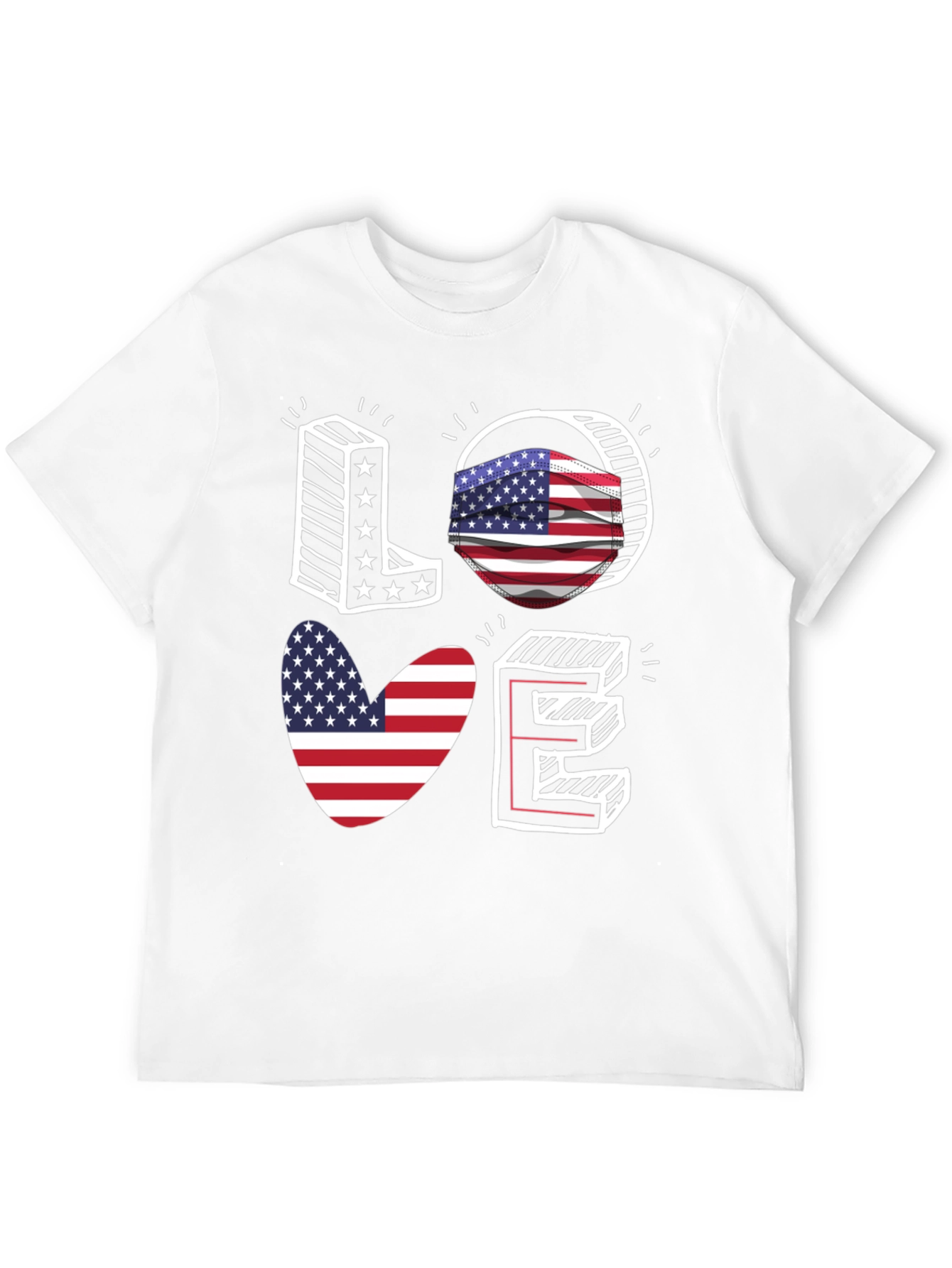 Patriotic LOVE T-Shirt: USA Flag Design - 12