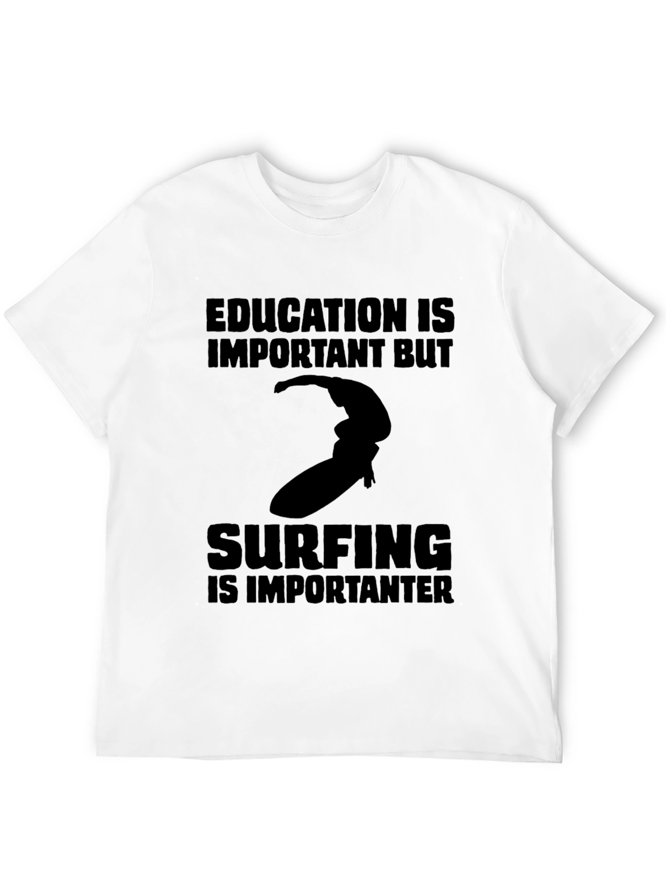 Black Surfing Is Importanter T-Shirt view 12