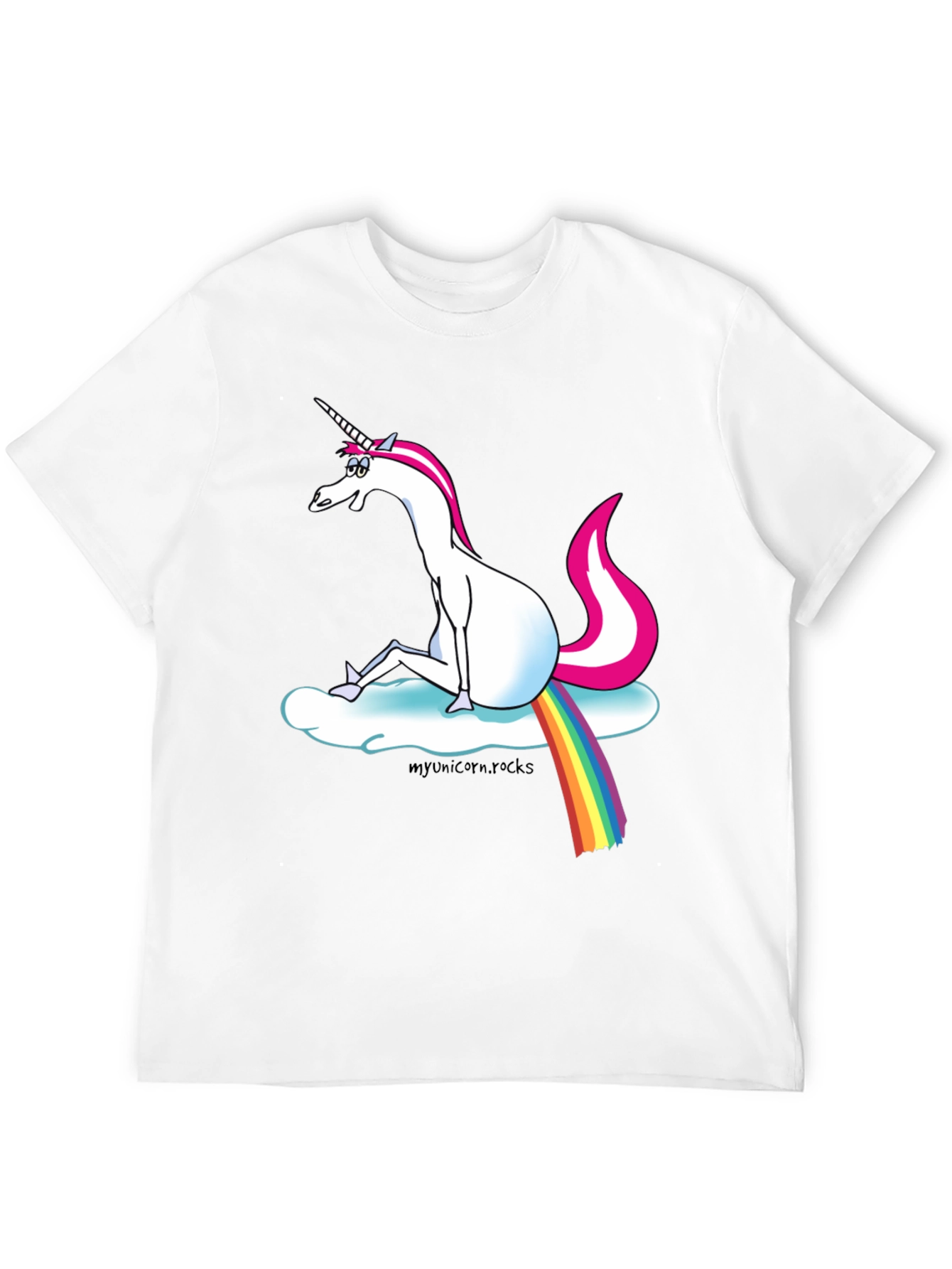 Black Unicorn Rainbow Cloud Graphic T-Shirt view 12