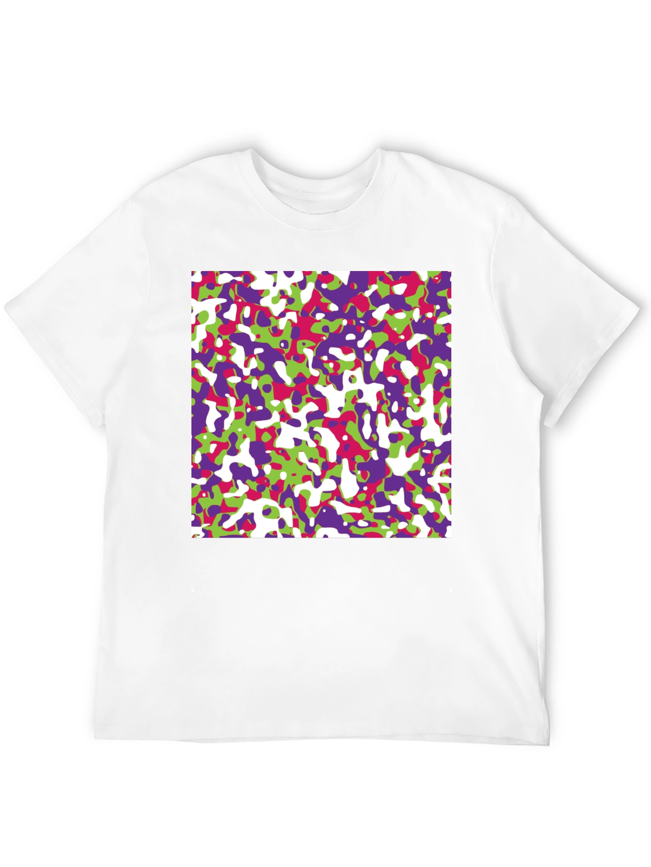 Black Abstract Camo Print Black T-Shirt view 12