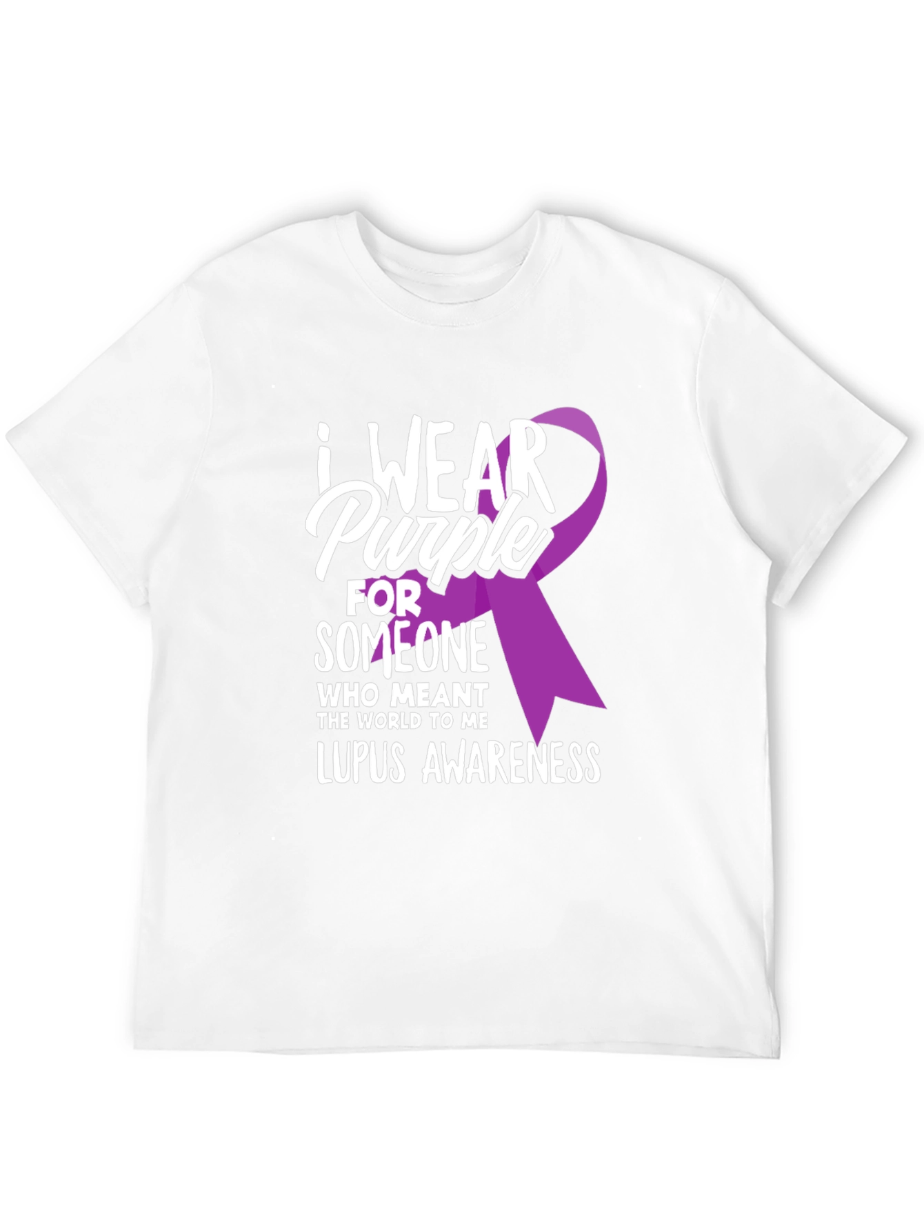 Black Lupus Awareness T-Shirt - I Wear Purple Ribbon view 12