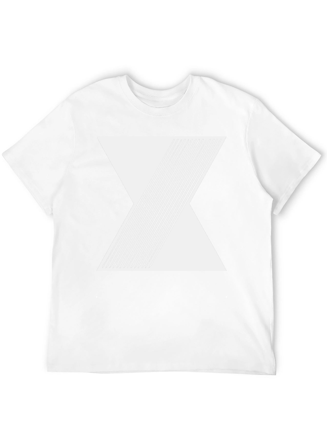 Black Geometric Line Design Black T-Shirt view 12
