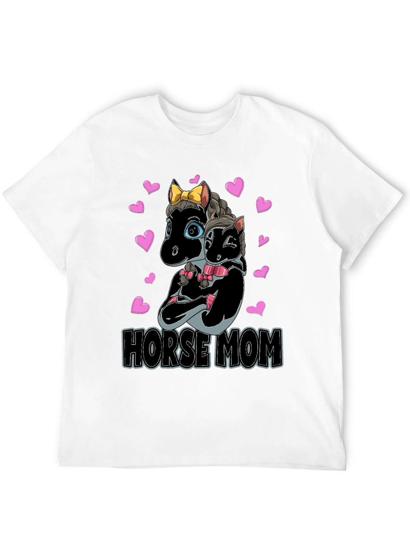Black Horse Mom T-Shirt - Cute Horse Design view 12