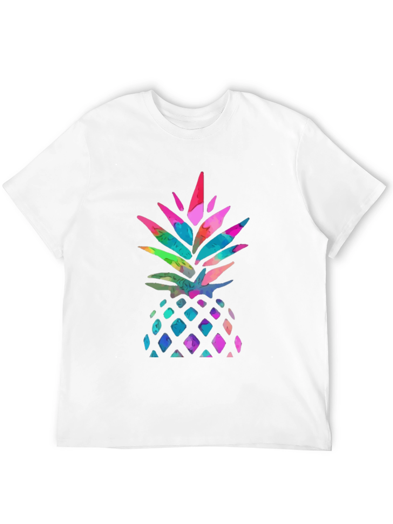 Black Watercolor Pineapple Graphic Black T-Shirt view 12