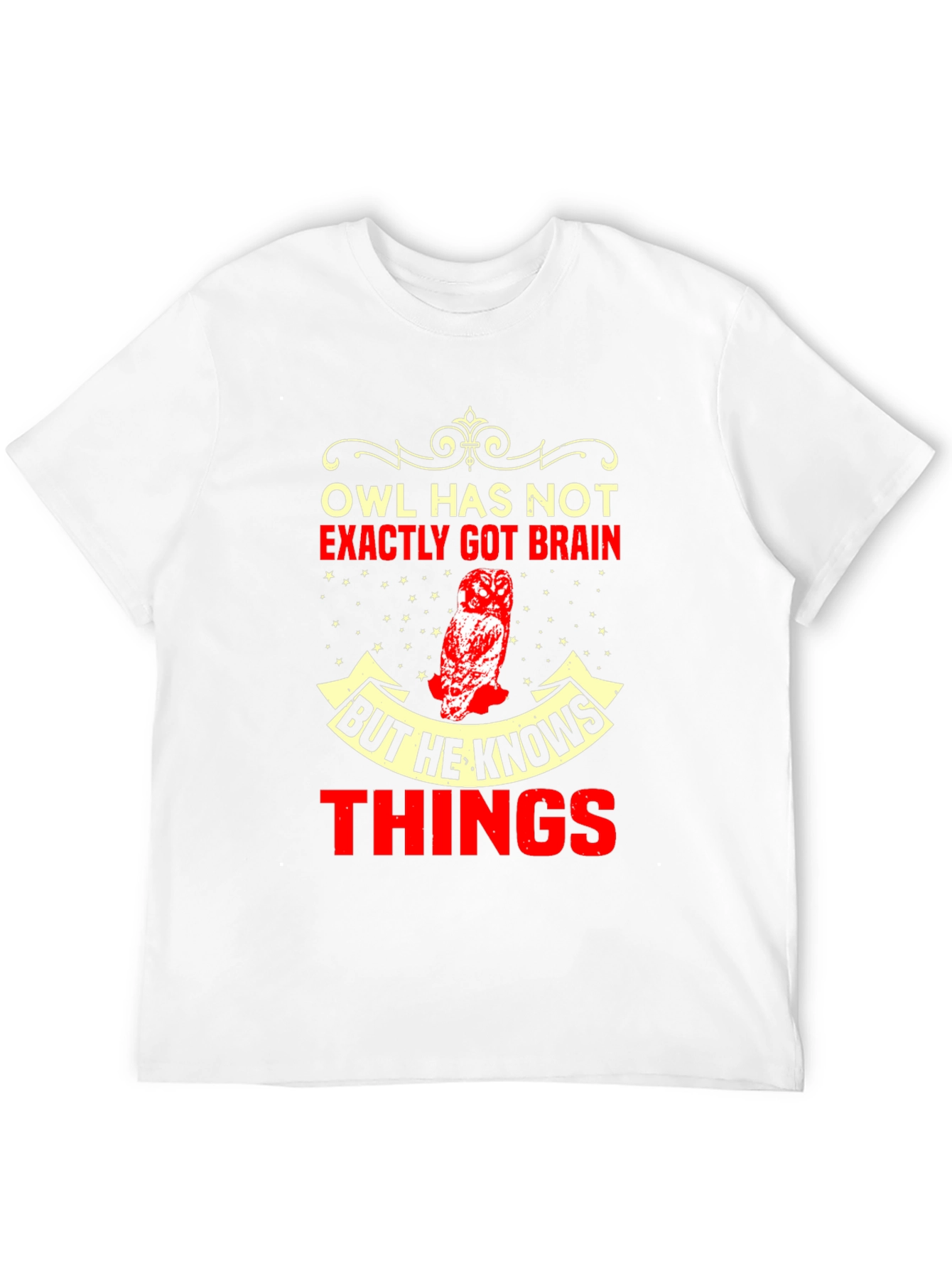 Black Owl Brain Funny Graphic T-Shirt view 12