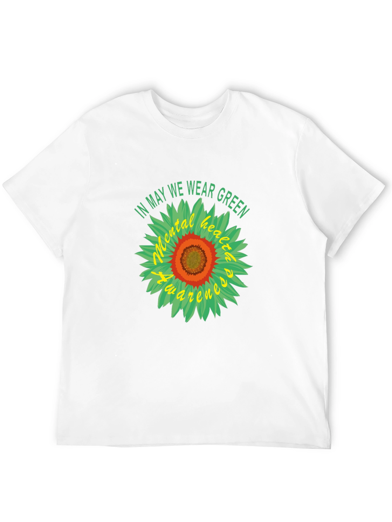 Black Mental Health Awareness Green Sunflower T-Shirt view 12