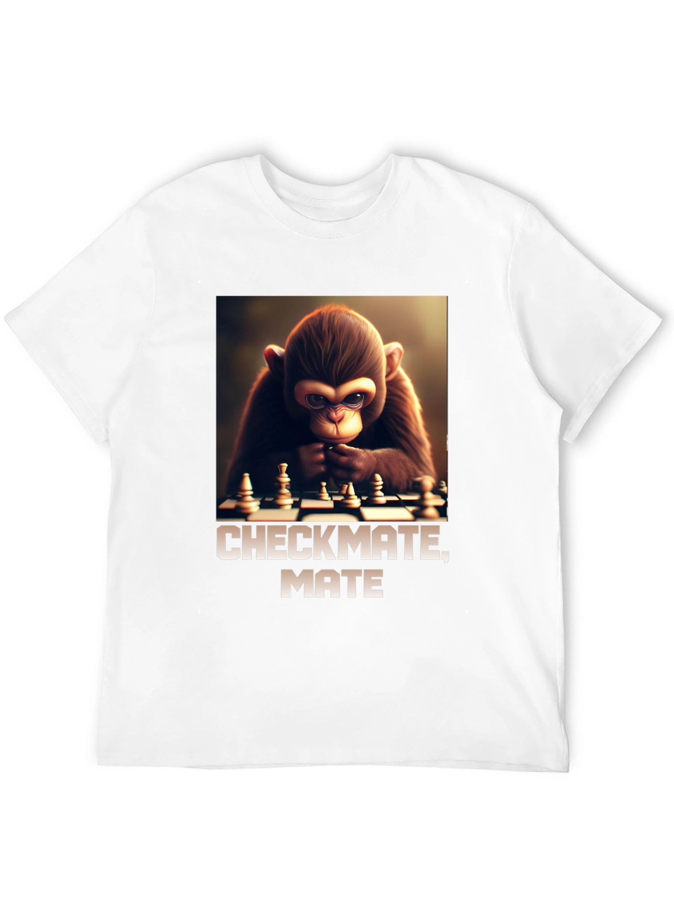 Black Checkmate, Mate! Monkey Chess T-Shirt view 12