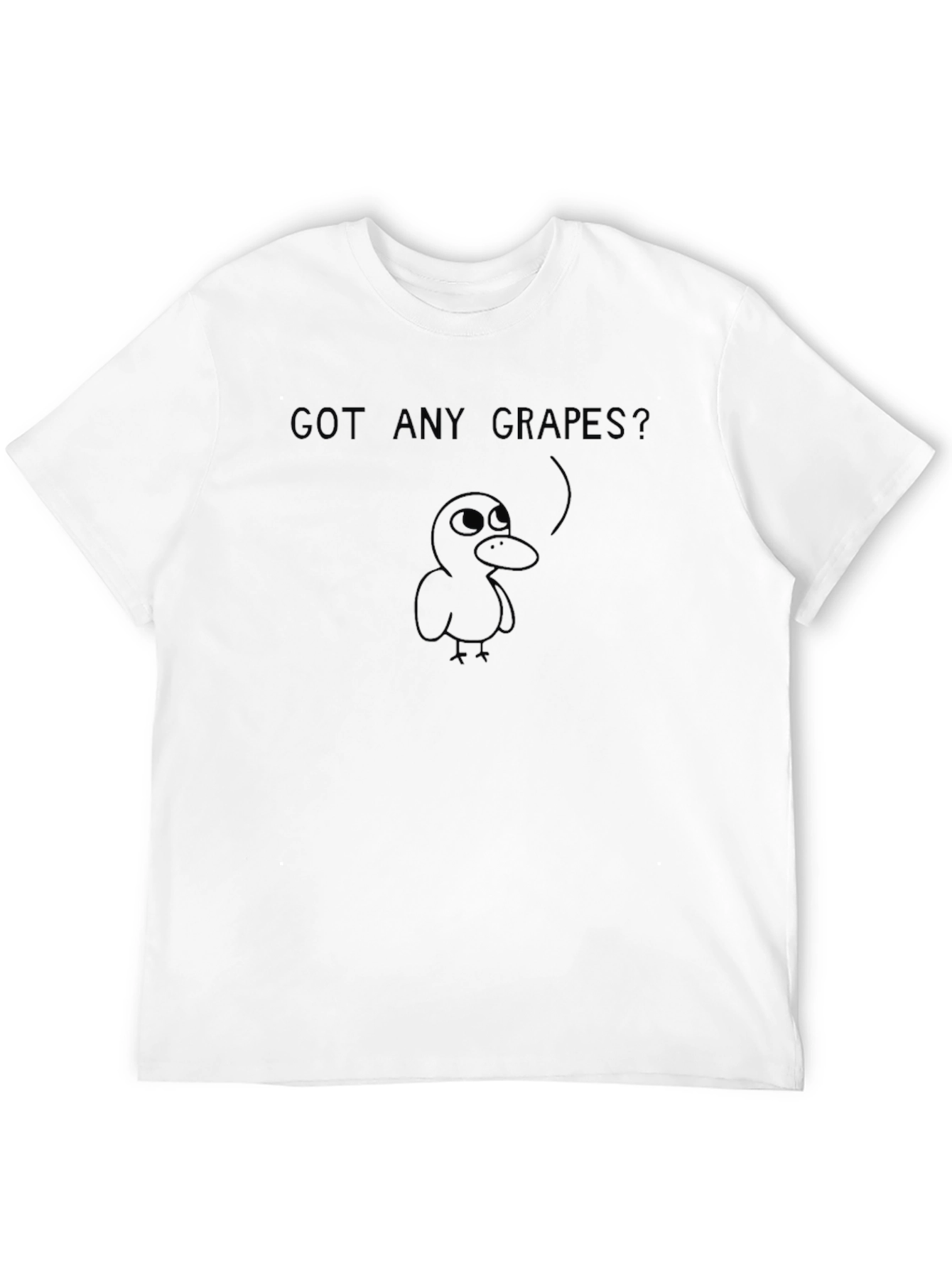 Black Got Any Grapes? Funny Duck Graphic Black T-Shirt view 12