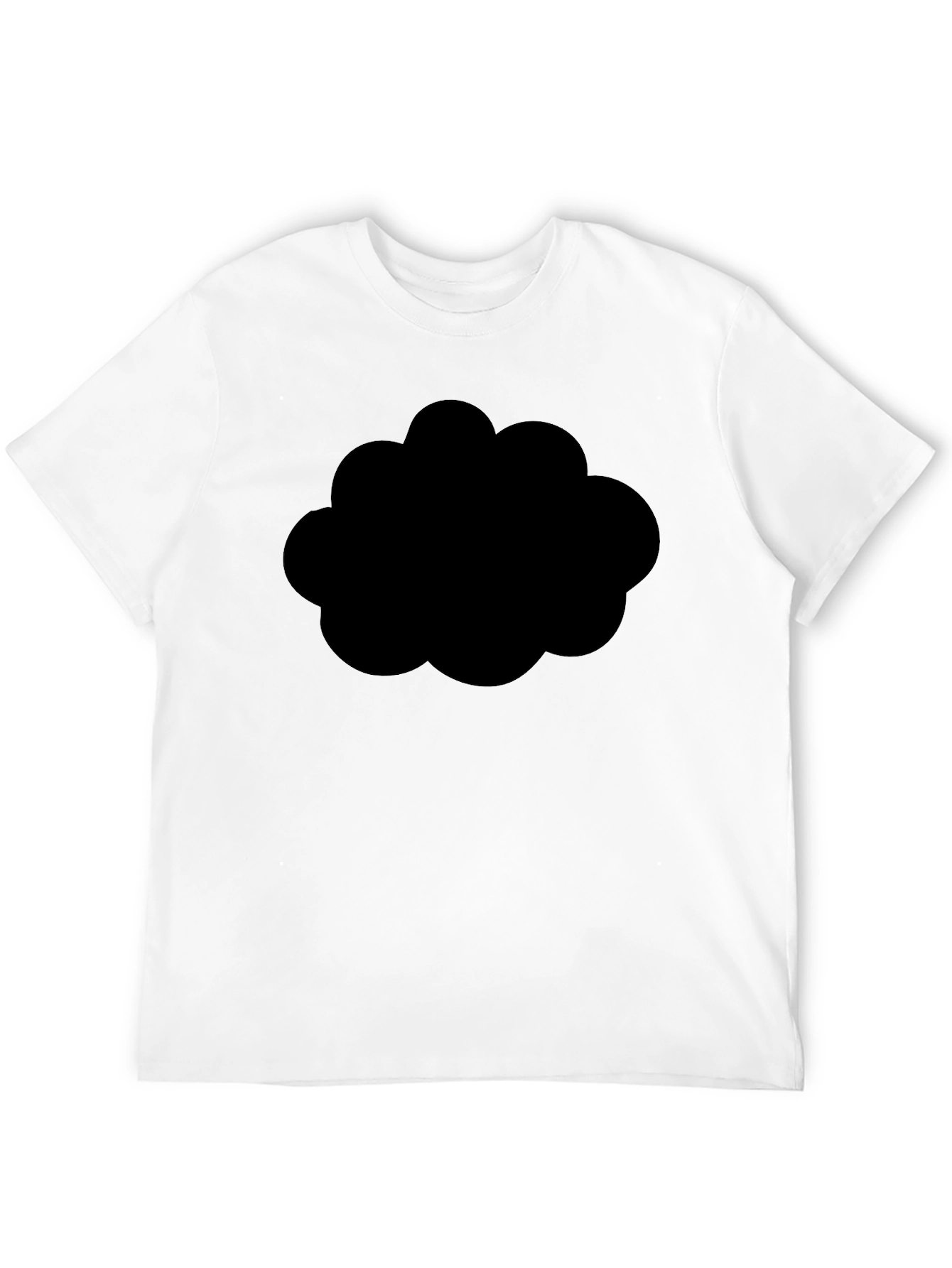 Black Men's Black Graphic Tee - Cloud Design view 12