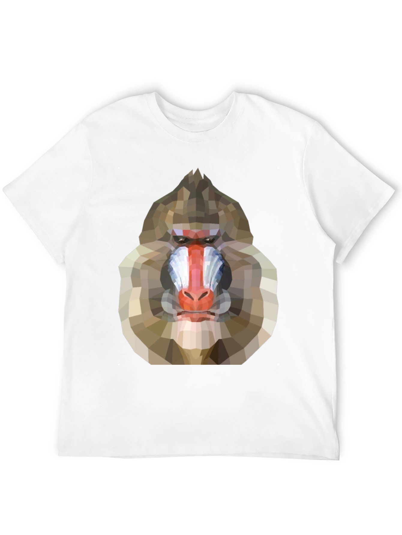 Black Geometric Mandrill Graphic Tee - Unique Art T-Shirt view 12