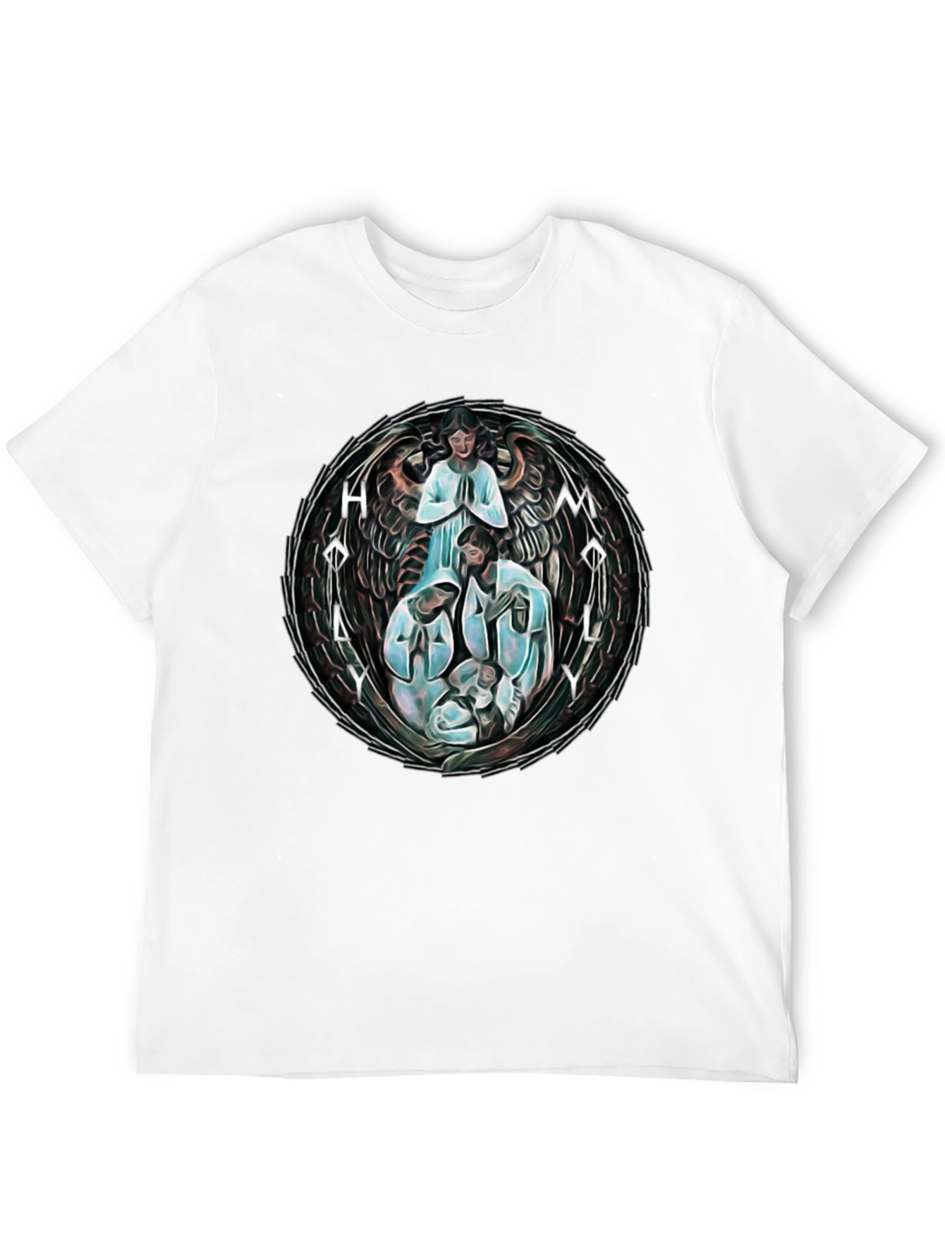 Black Holy Family Graphic T-Shirt - Unisex Black Tee view 12