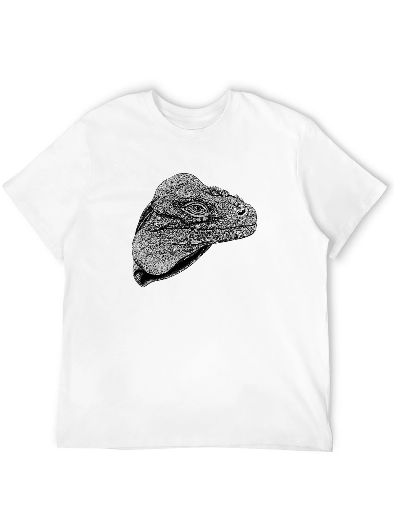 Black Iguana Head Graphic Tee - Unique Animal Print view 12