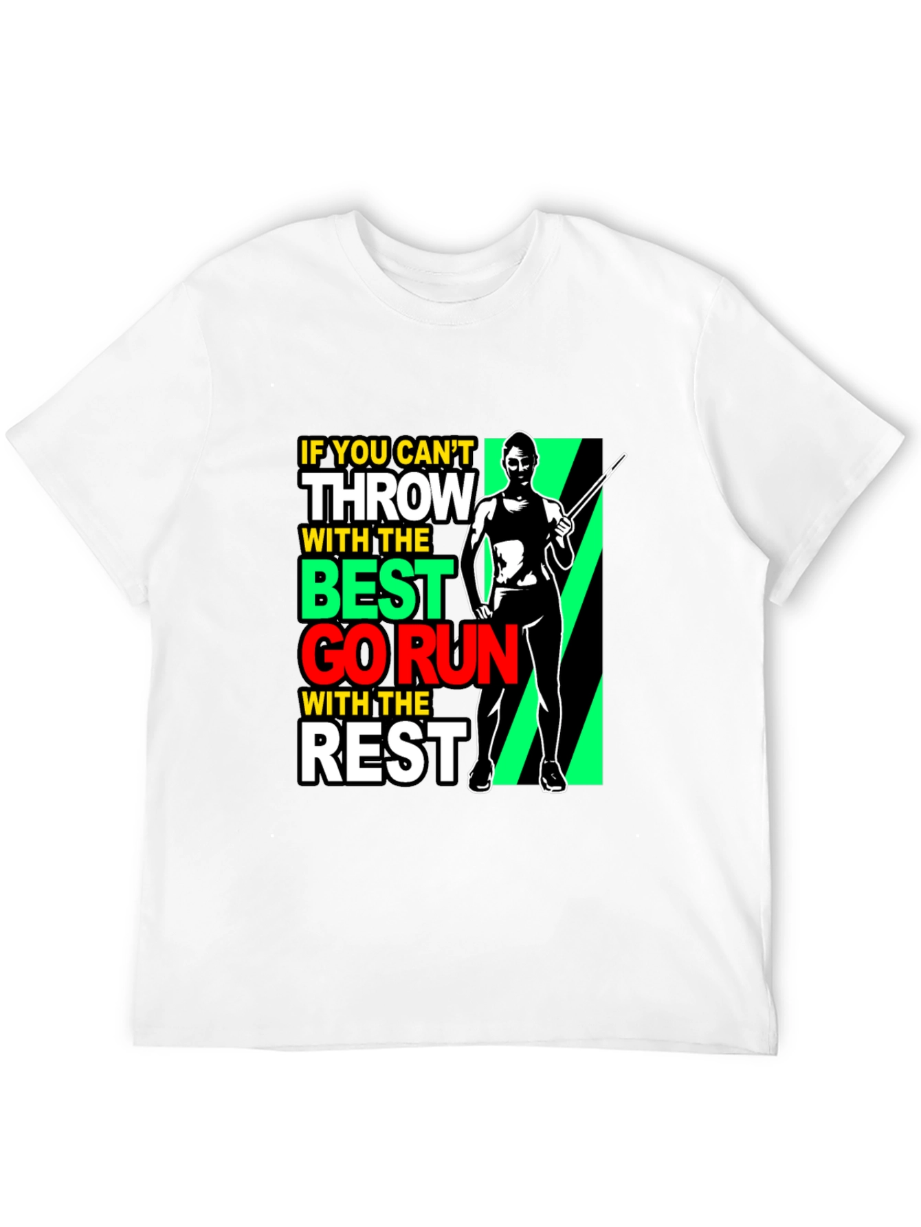 Black Thrower Graphic Tee - If You Can't Throw Go Run! view 12