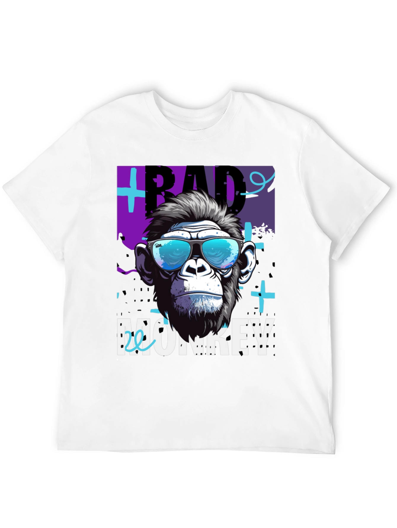 Black Bad Monkey Graphic T-Shirt - Cool Ape Design view 12