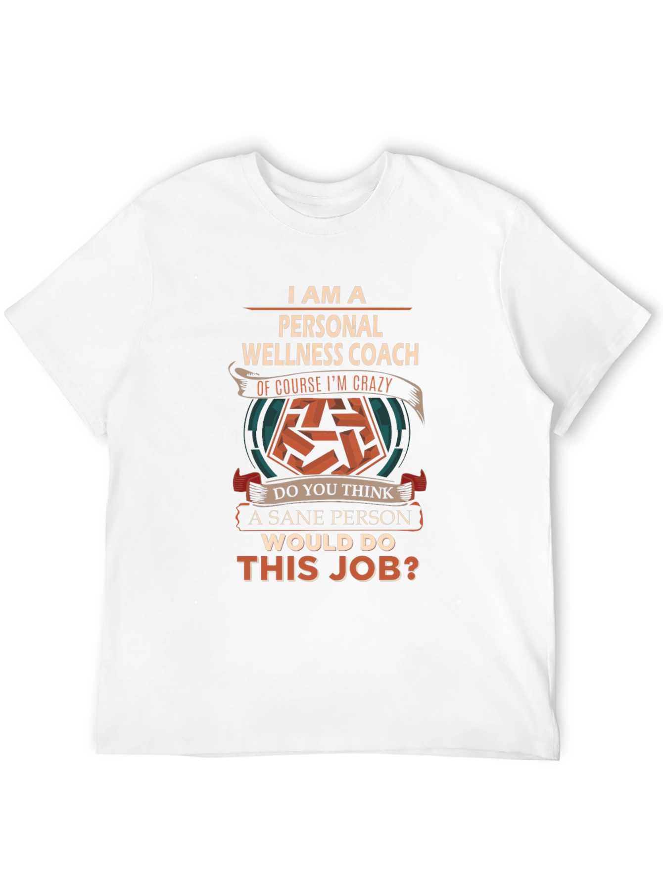 Black Personal Wellness Coach Crazy Job T-Shirt view 12
