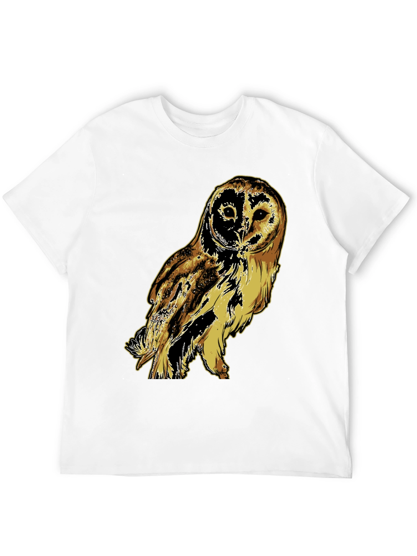Black Owl Graphic Print Black T-Shirt view 12