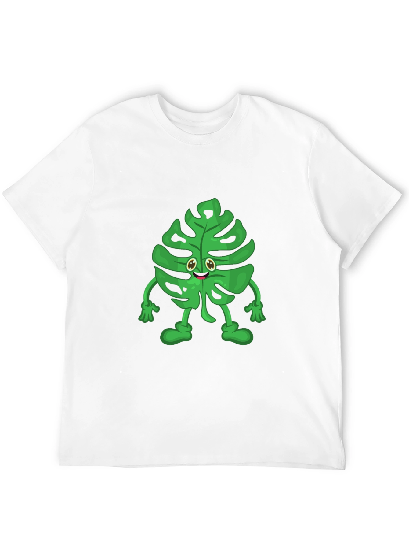 Black Funny Monstera Plant T-Shirt - Cute Cartoon Graphic Tee view 12