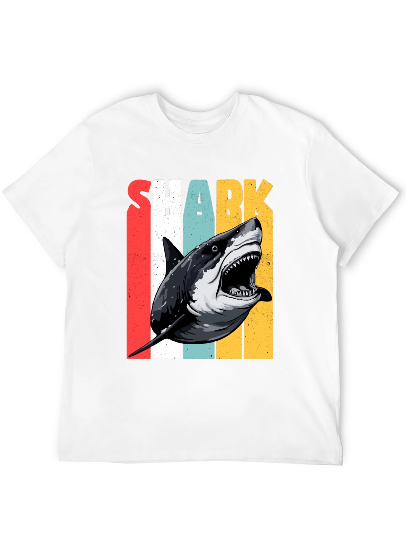 Black Shark Graphic T-Shirt - Retro Style Print view 12