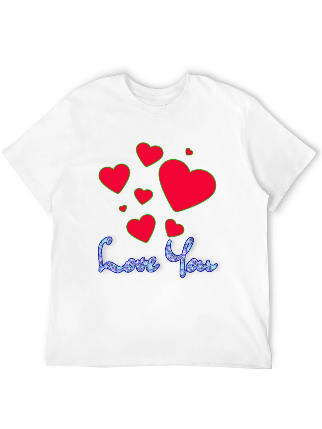 Black Love You T-Shirt - Red Heart Valentine's Day Tee view 12