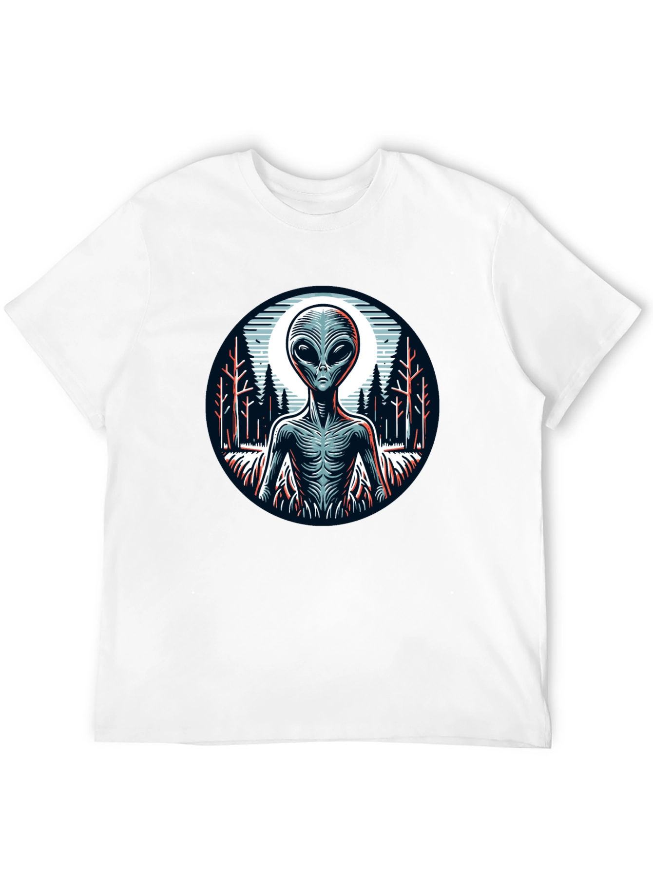 Black Alien Graphic Print Black T-Shirt view 12