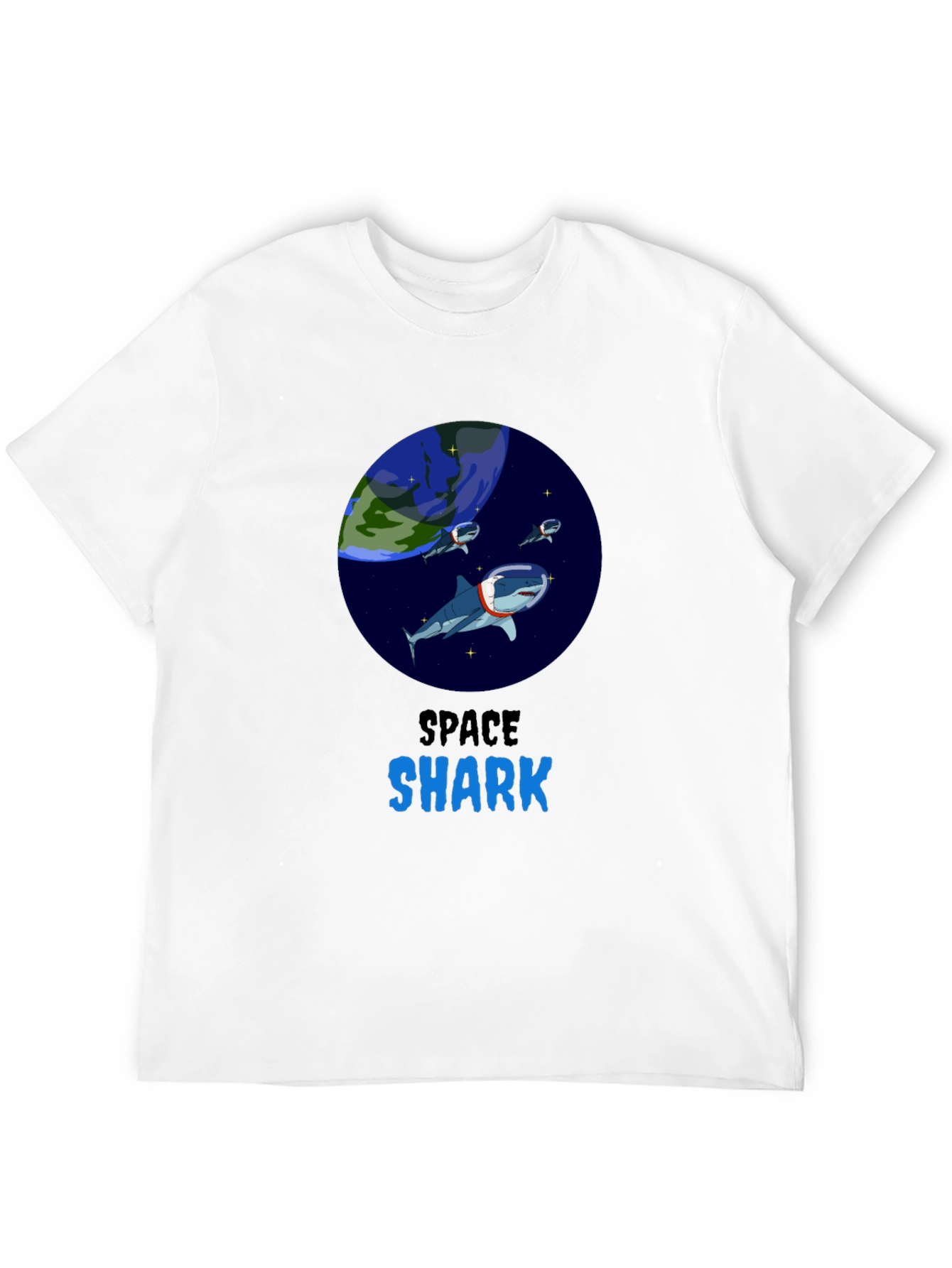 Black Space Shark Graphic T-Shirt view 12