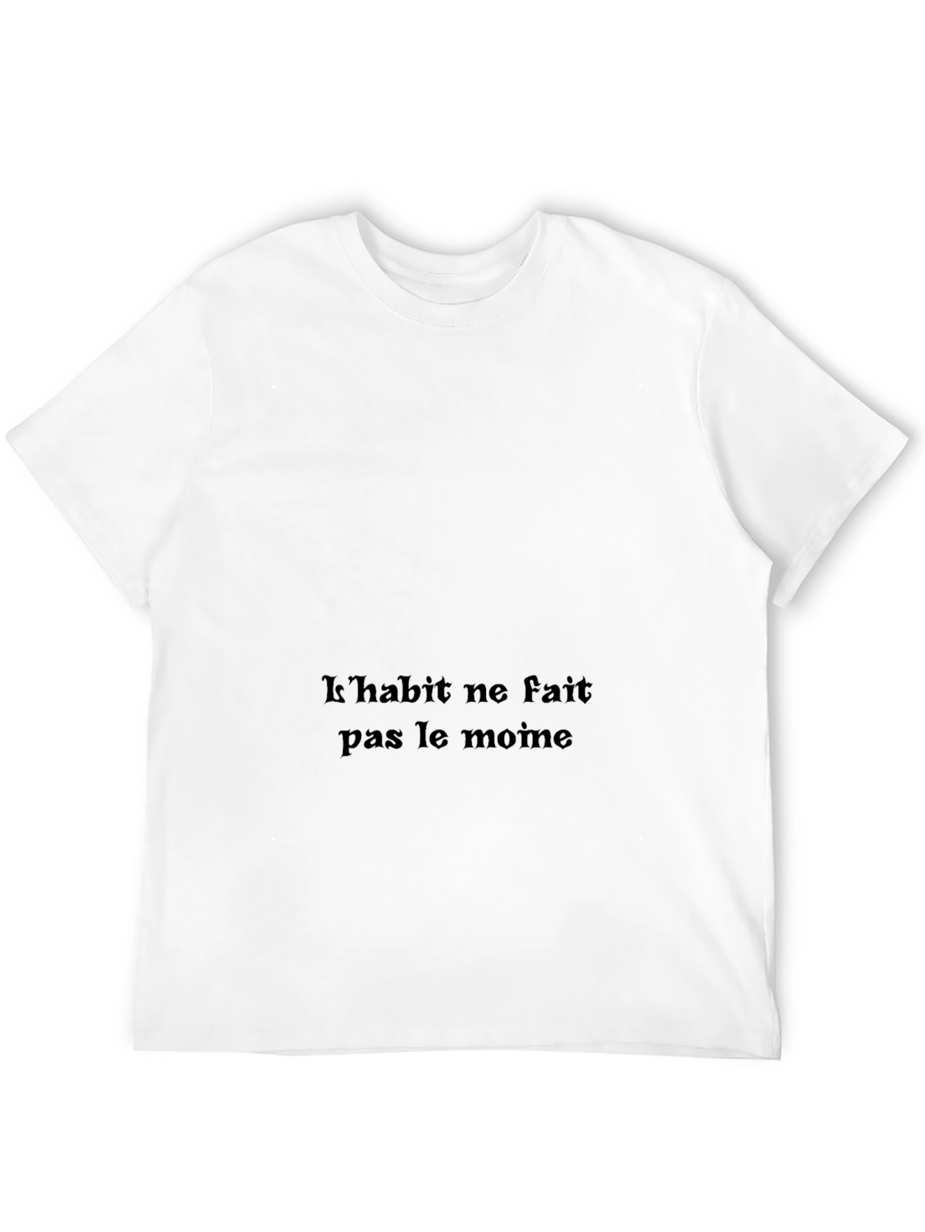 Black Stylish Black T-Shirt with French Proverb view 12
