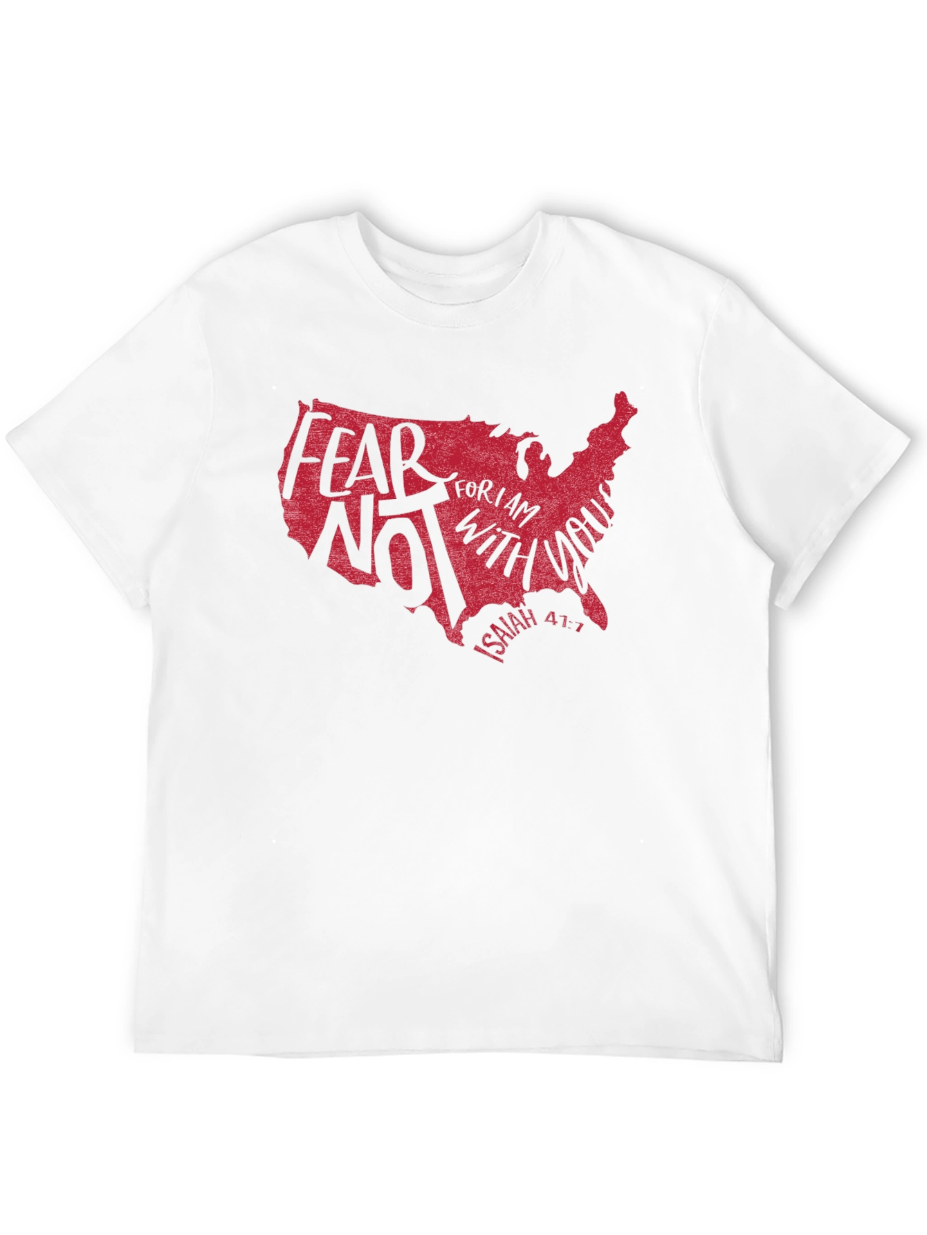 Black Fear Not Isaiah 41:1 T-Shirt - USA Map Graphic view 12